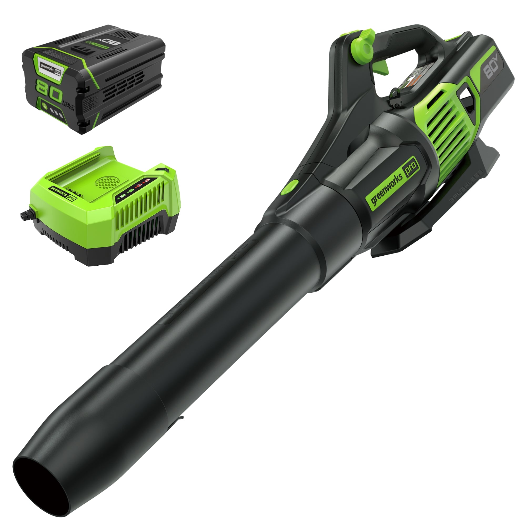 Renewed 80V 730 CFM Cordless Leaf Blower with 2.5Ah Battery & Rapid Charger - Powerful Yard Cleanup for Leaves, Grass Clippings & Debris