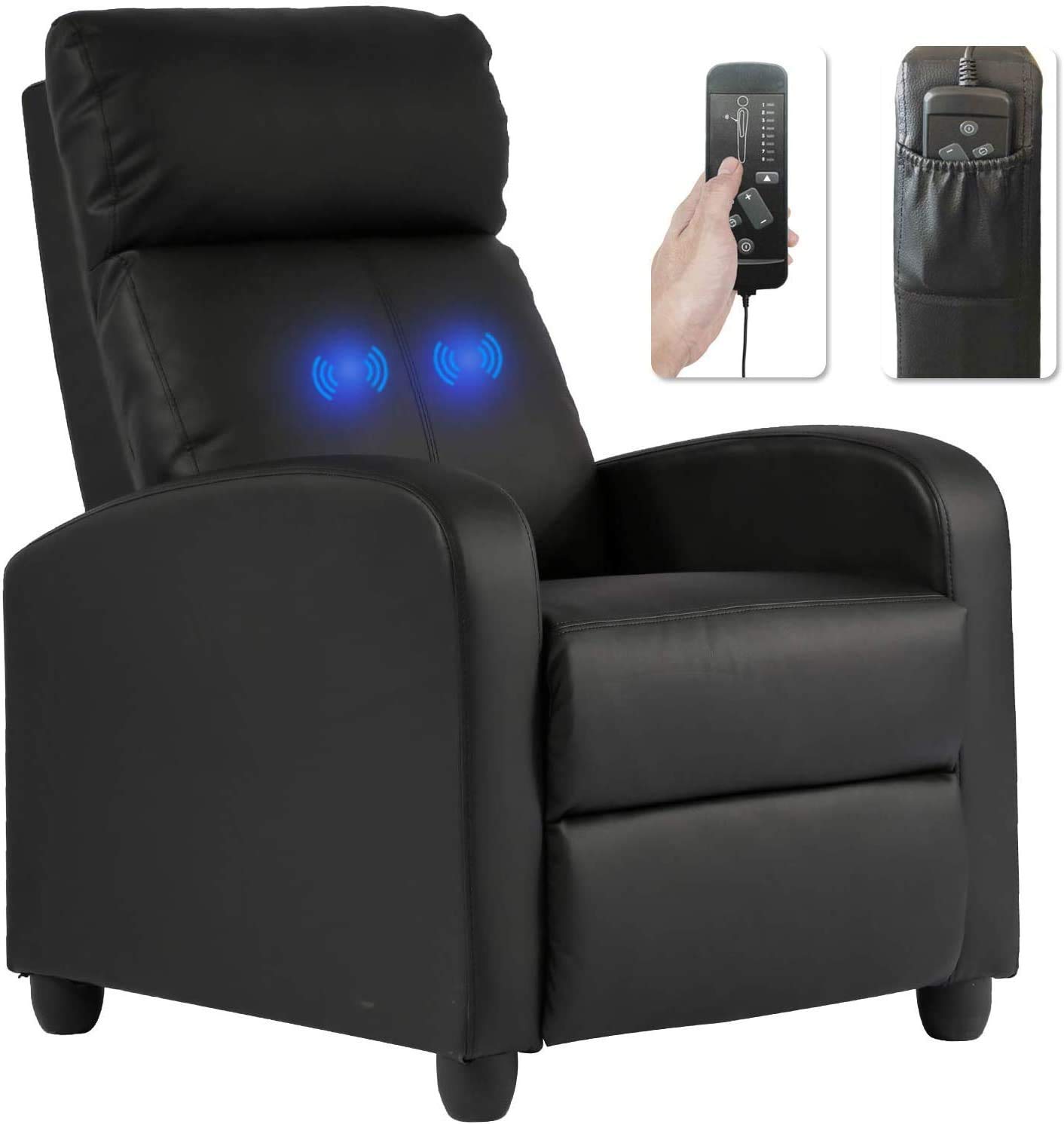 Ergonomic Recliner Chair for Adults with Massage & Remote Control - Comfortable Lounge, Gaming & Reading Chair for Living Room, Home Theater & Office Relaxation