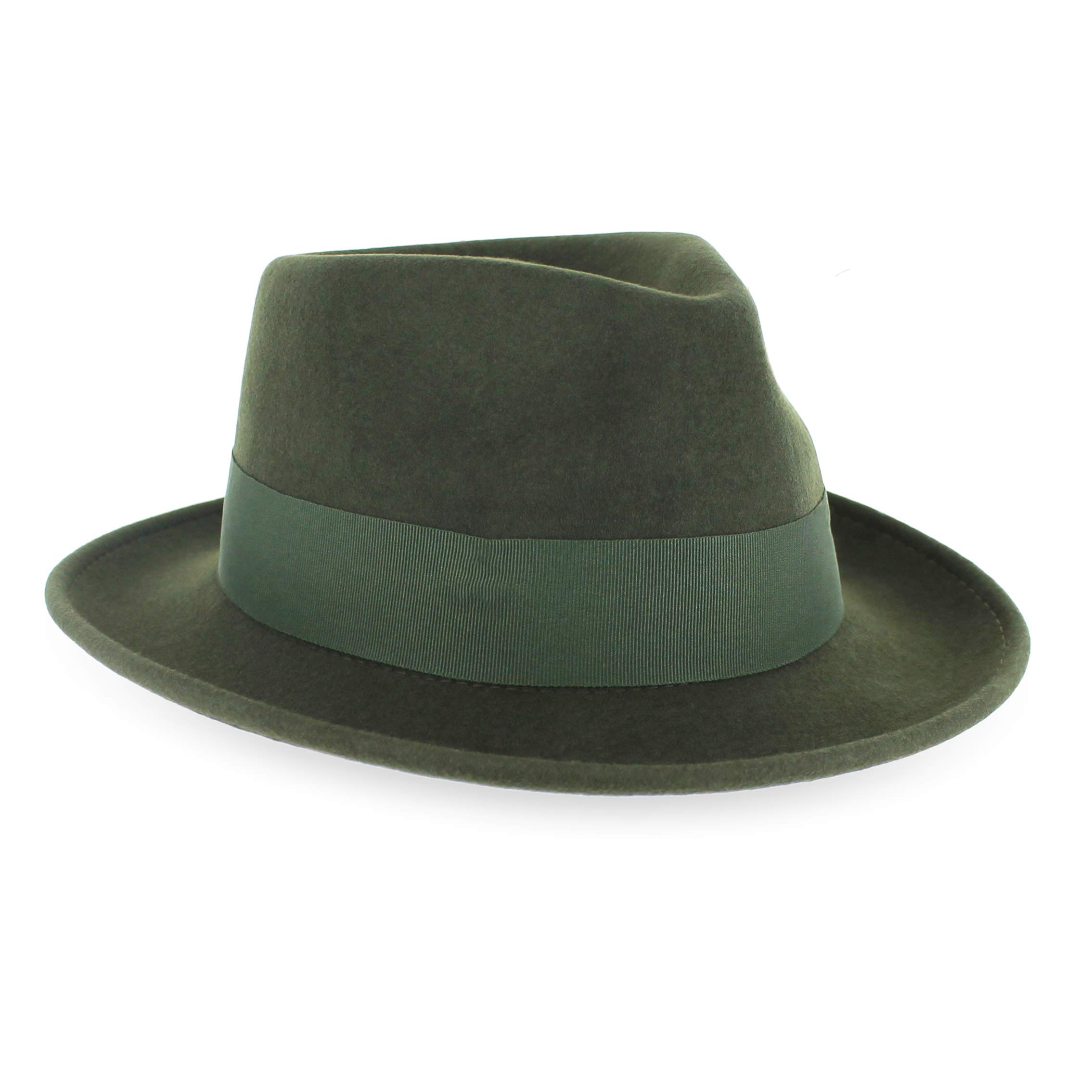 Crushable Wool Fedora Hat for Men - Stain Resistant, Black/Grey/Navy/Brown - Perfect for Outdoor & Casual Wear
