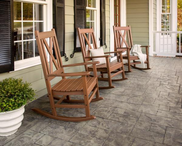 Polywood Braxton All-Weather Porch Rocking Chair - Durable Outdoor Furniture for Patio, Deck & Garden Relaxation