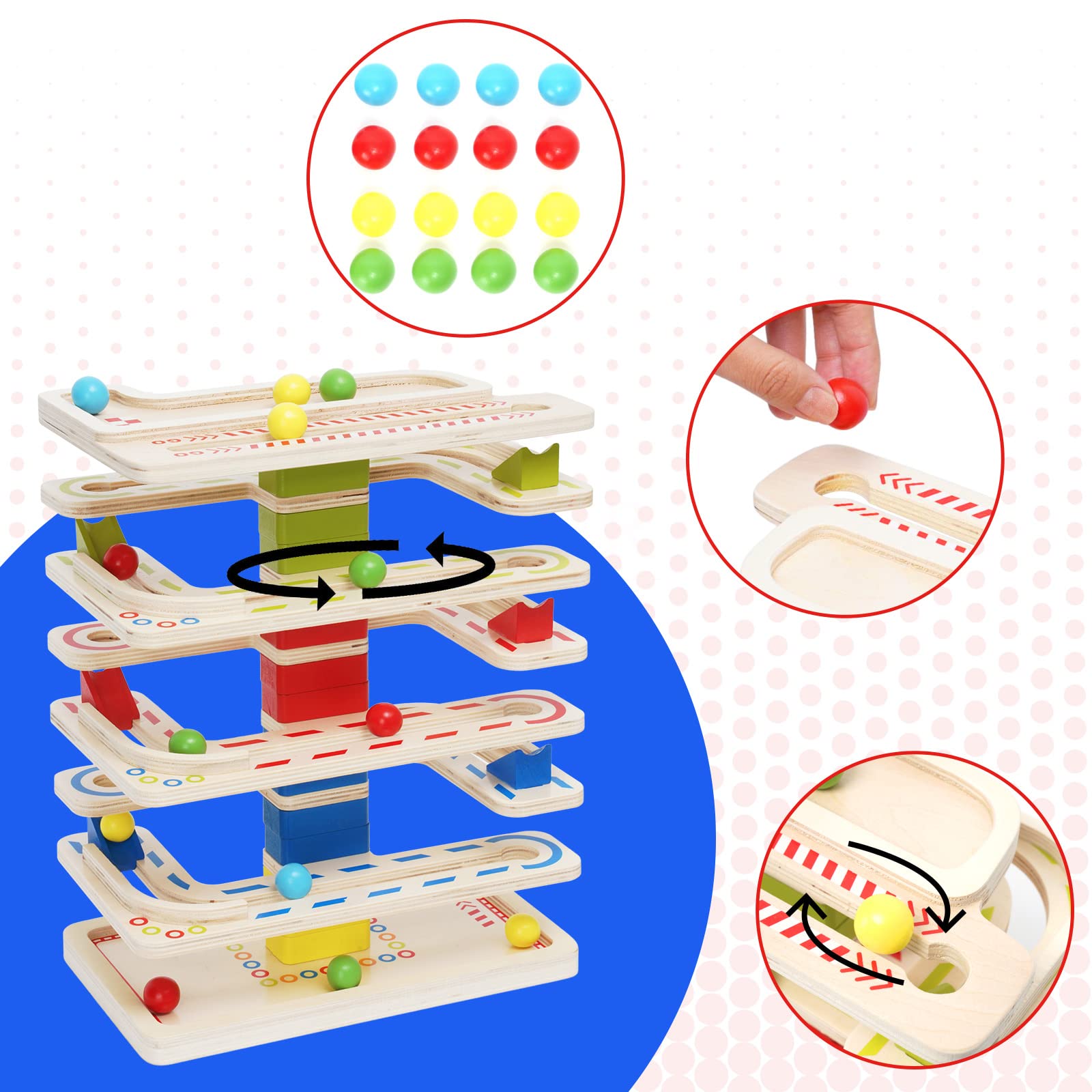Montessori Wooden Ball Tracker Toy - Educational Ball Drop Race Track Set for Toddlers 3-5 Years Old | Sensory Learning Toy for Boys & Girls | Perfect Gift for Preschool Play & Early Childhood Development