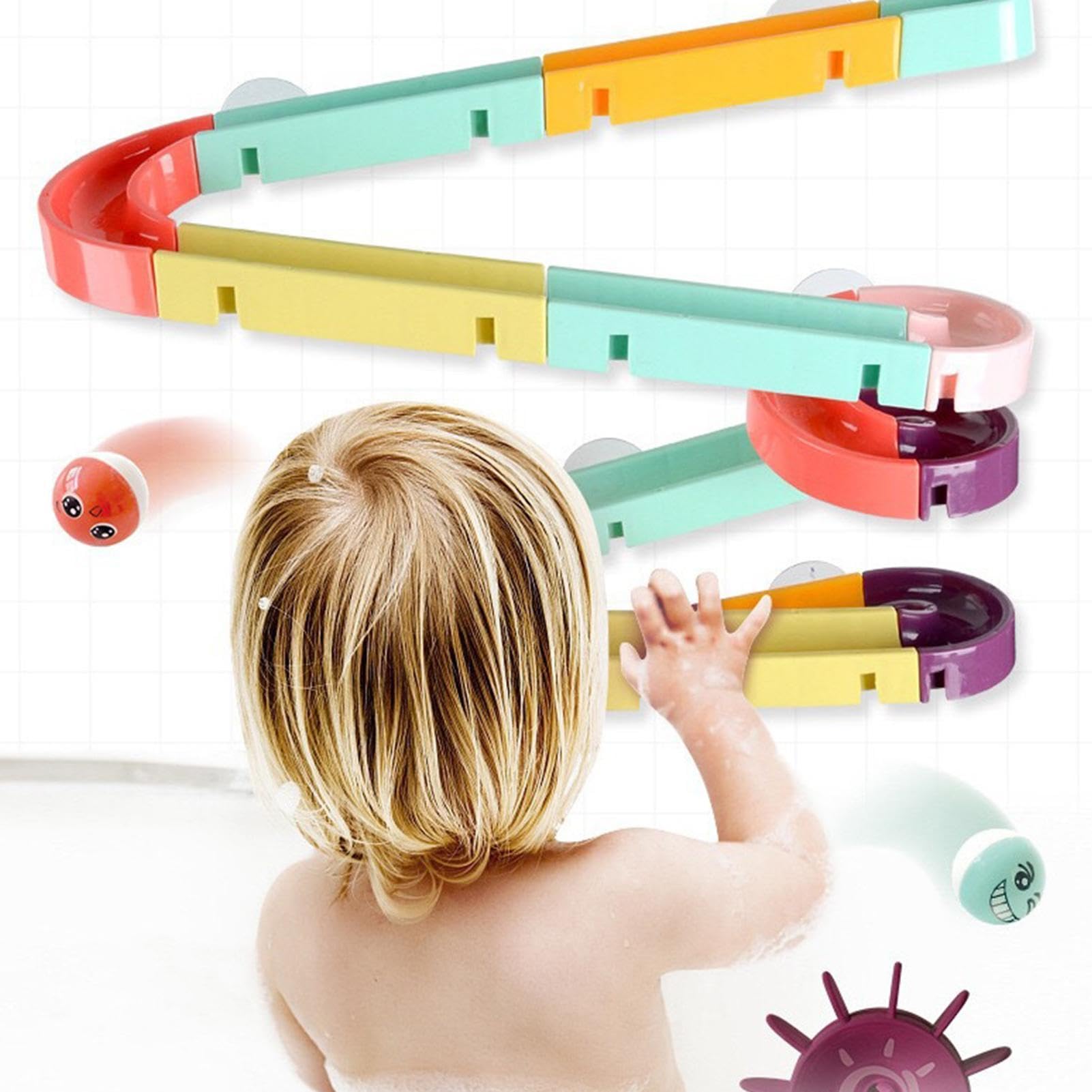 **Best Bath Toys for Kids - Interactive Duck Shower Slide & Track Building Toy, Educational Bathtub Fun for Boys & Girls - Perfect for Bath Time Play & Learning**