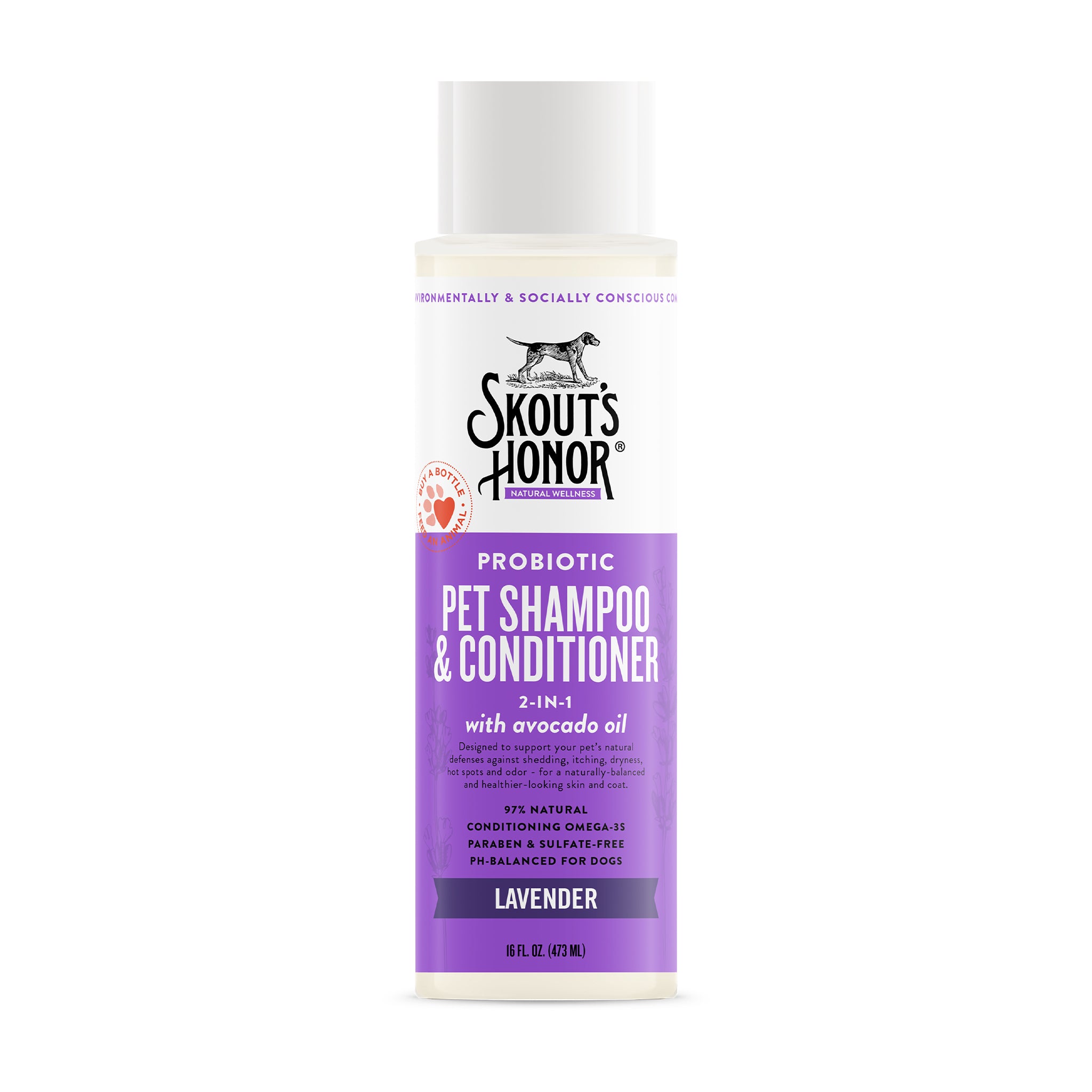 Skout's Honor Lavender Shampoo & Conditioner Set for Dogs - Soothing & Moisturizing Pet Grooming Products for Dry Skin & Itch Relief - Perfect for Bath Time & Coat Care