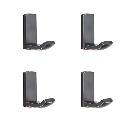 Vintage Bronze Coat Hooks 4-Pack - Bathroom & Bedroom Hangers