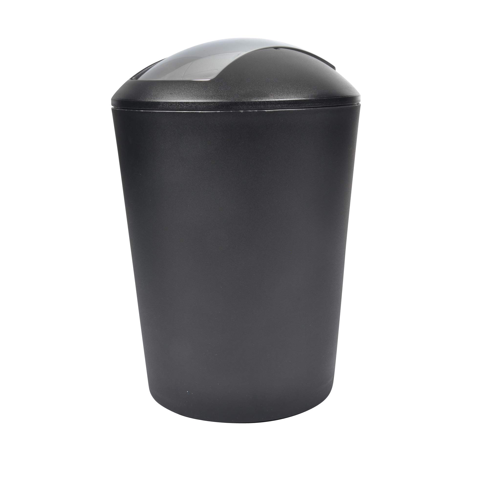 Douceur d'Intérieur 5.6L Swing Bin Trash Can - Black Kitchen Wastebasket for Bathroom, Office & Home Use
