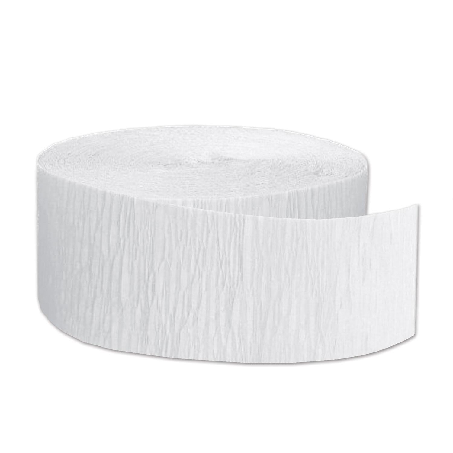 12 Pack Beistle FR Festive Party Crepe Streamers - White | Bulk Decorative Streamers for Birthday, Wedding & Holiday Celebrations
