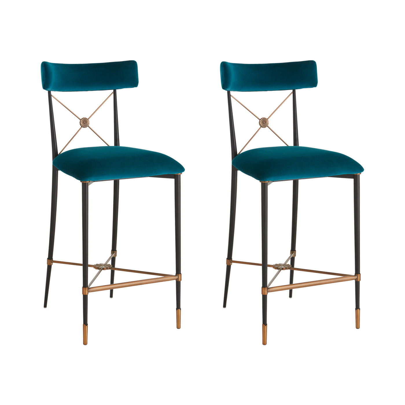 Modern Rider Counter Stool Set of 2 - Adjustable Height Bar Stools for Kitchen Island, Breakfast Nook & Home Bar - Comfortable PU Leather Seat with Metal Base - Perfect for Dining & Entertaining