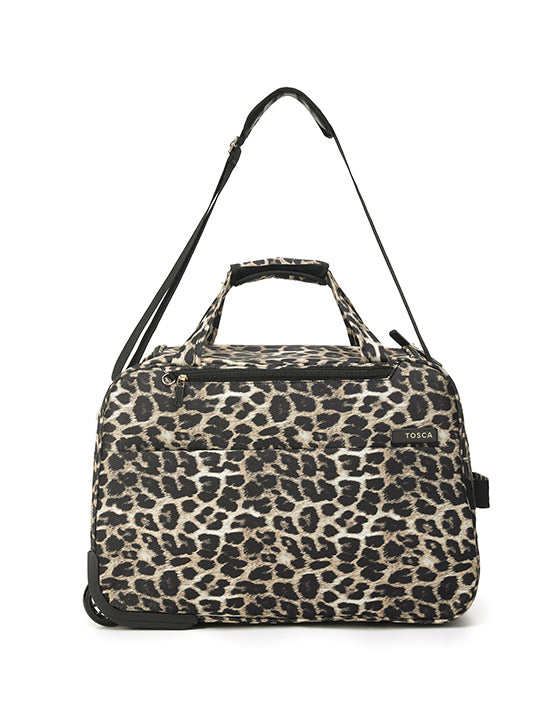 Tosca AIR5055 WB E SO LITE Onboard Wheel Bag - Leopard Print Carry-On Luggage for Air Travel, Lightweight & Durable Suitcase for Business Trips & Vacations