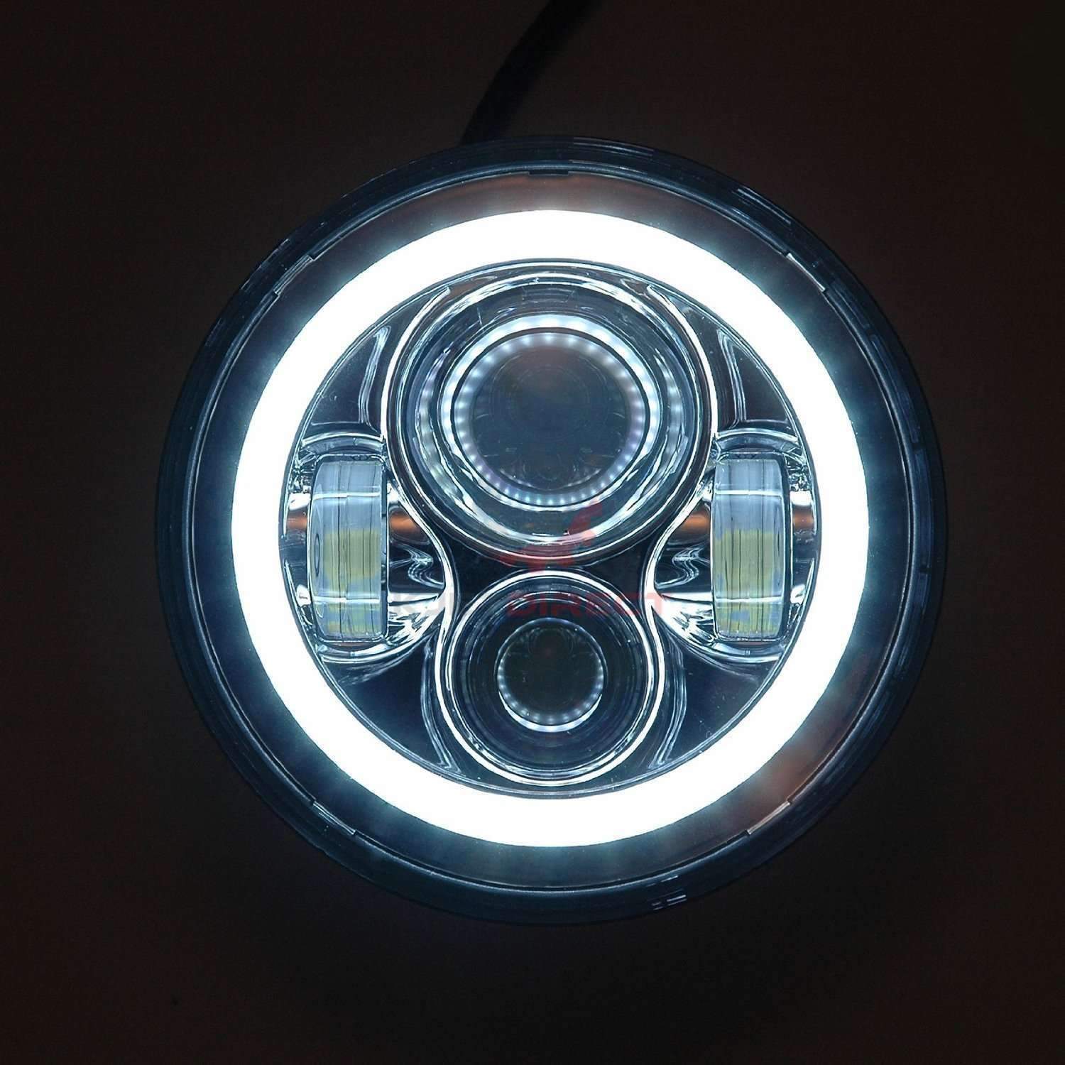 Eagle Lights 7 LED Headlight Kit for Jeep Wrangler & Gladiator - White LED Halo Rings, High Brightness, Plug & Play - Double Pack - Perfect for Off-Roading & Night Driving