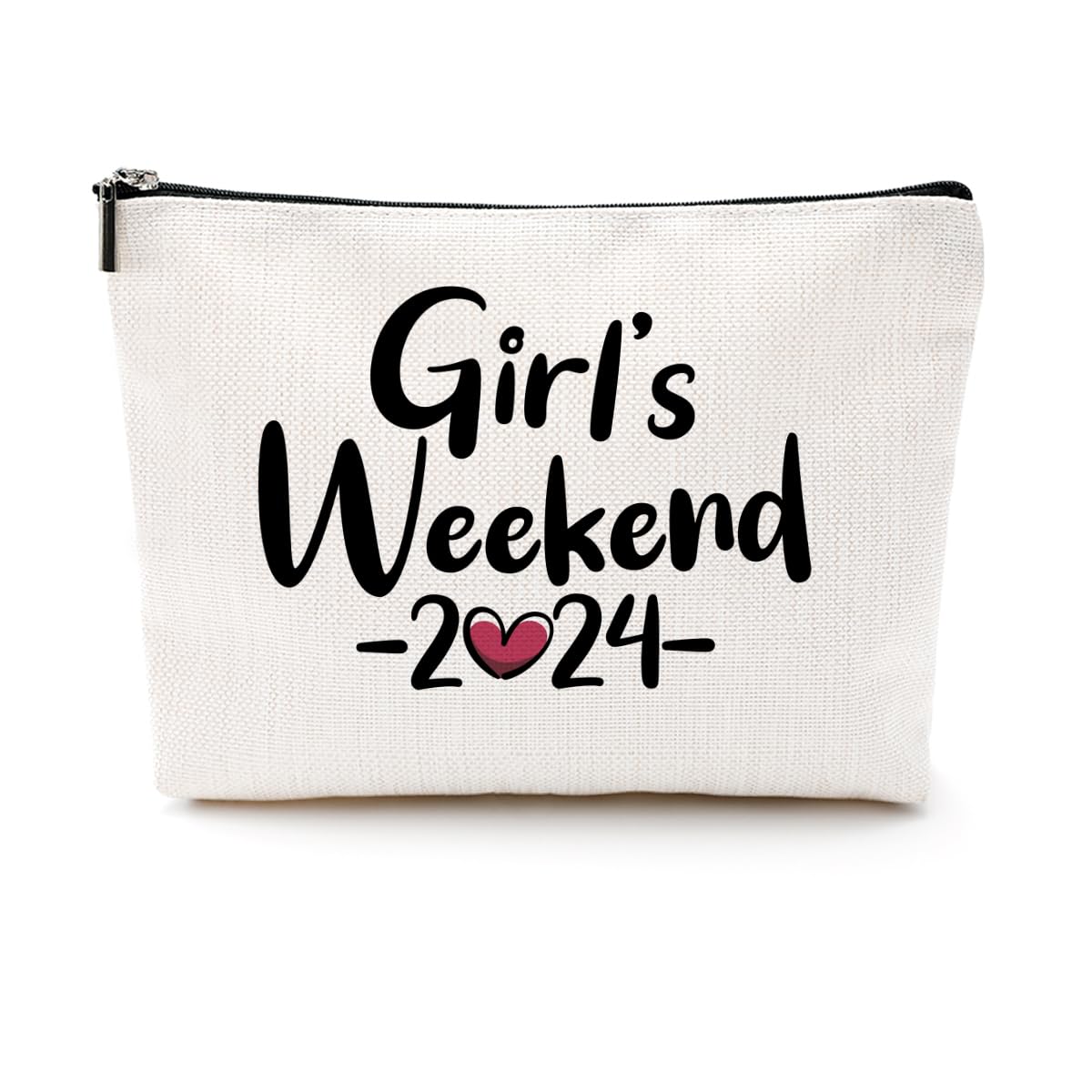 **2024 Girls Trip Makeup Bag - Cute Cosmetic & Toiletry Travel Organizer for Women - Perfect Bachelorette Party, Birthday & Friendship Gifts for Sister & Bestie - Ideal for Weekend Getaways, Vacations & Summer Travel**