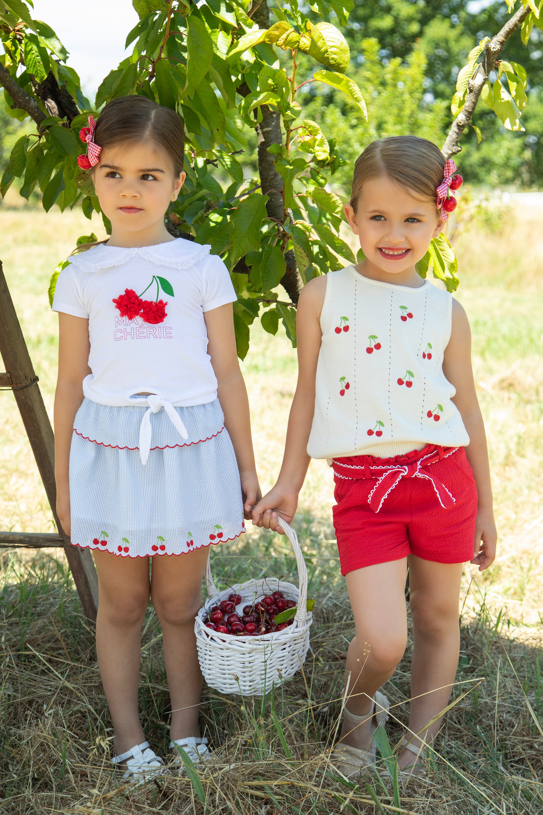 Stylish Cream & Red Knit Cherry Print Top & Shorts Set - Trendy Summer Outfit for Women | Perfect for Beach, Picnic & Casual Wear