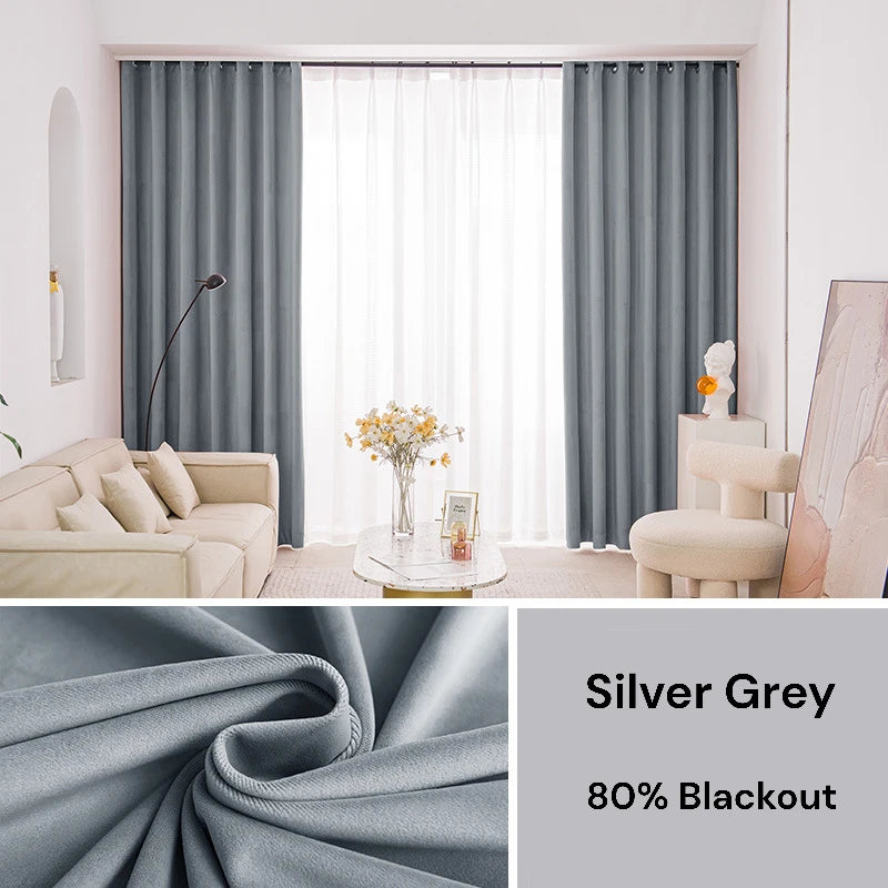 Wynter Velvet Minimalist Blackout Custom Curtains for Bedroom & Living Room - Thermal Insulated Noise Reducing Window Drapes for Home Decor