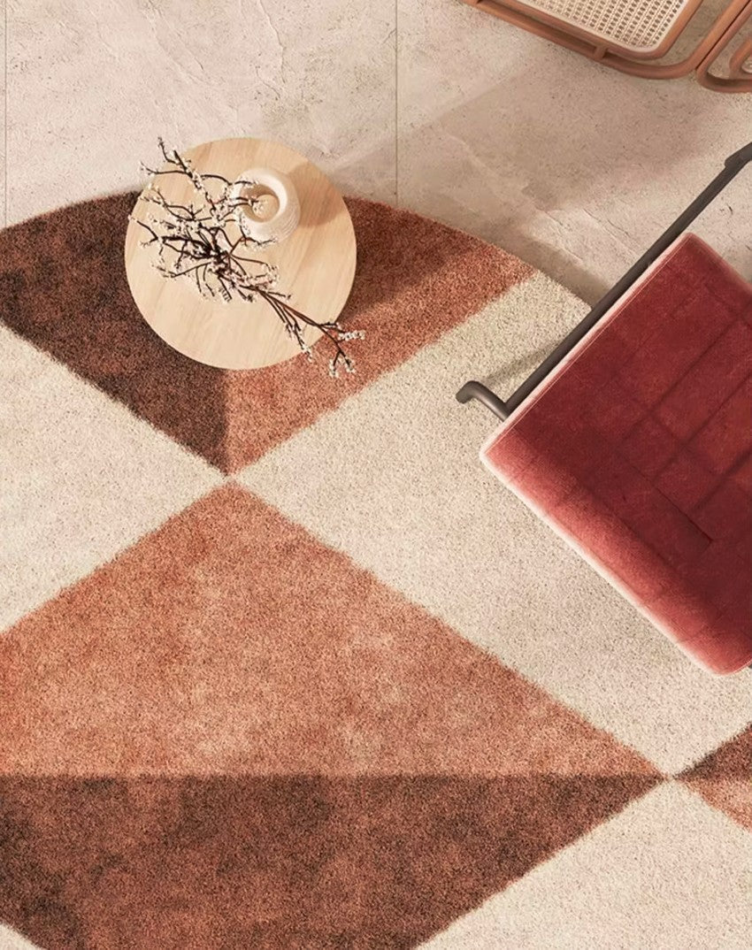 Modern Large Round Area Rugs - Contemporary Geometric Design for Bedroom, Living Room & Dining Room - Thick Non-Slip Rug Under Coffee Table - Perfect for Home Decor, Office & Dorm Room