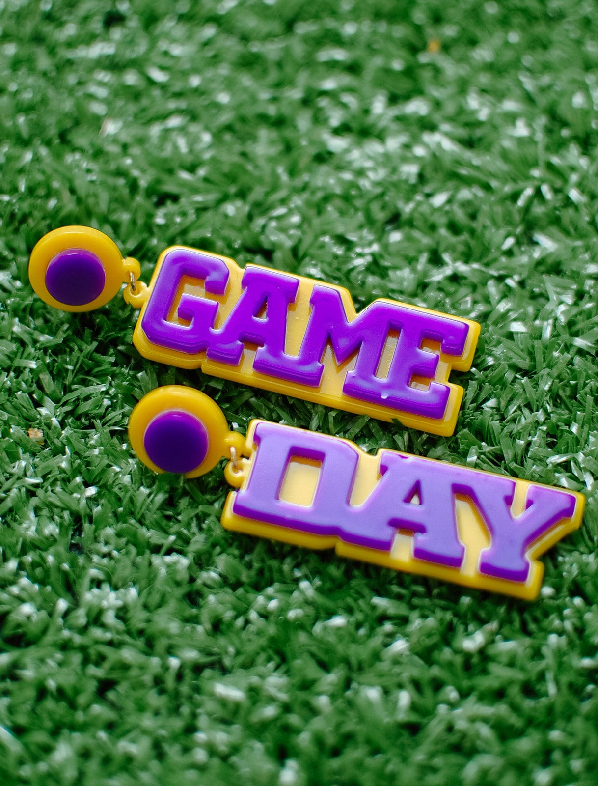 Purple & Gold Gameday Drops - Stylish Team Spirit Accessories for Football Fans | Perfect for Game Day, Tailgating & School Events