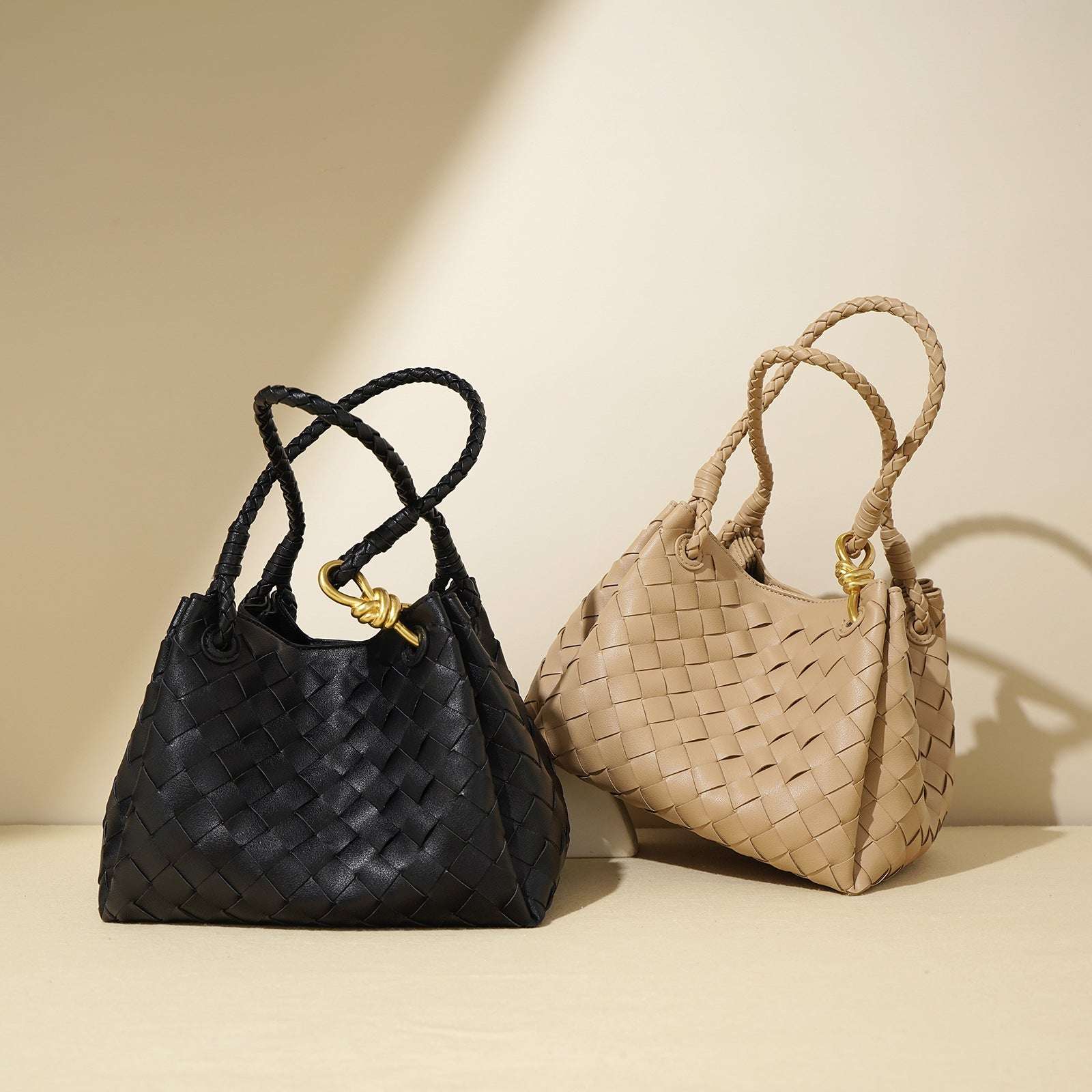 Hand Woven Leather Bucket Bag for Women - Stylish Crossbody Purse with Adjustable Strap - Perfect for Work, Travel & Everyday Use