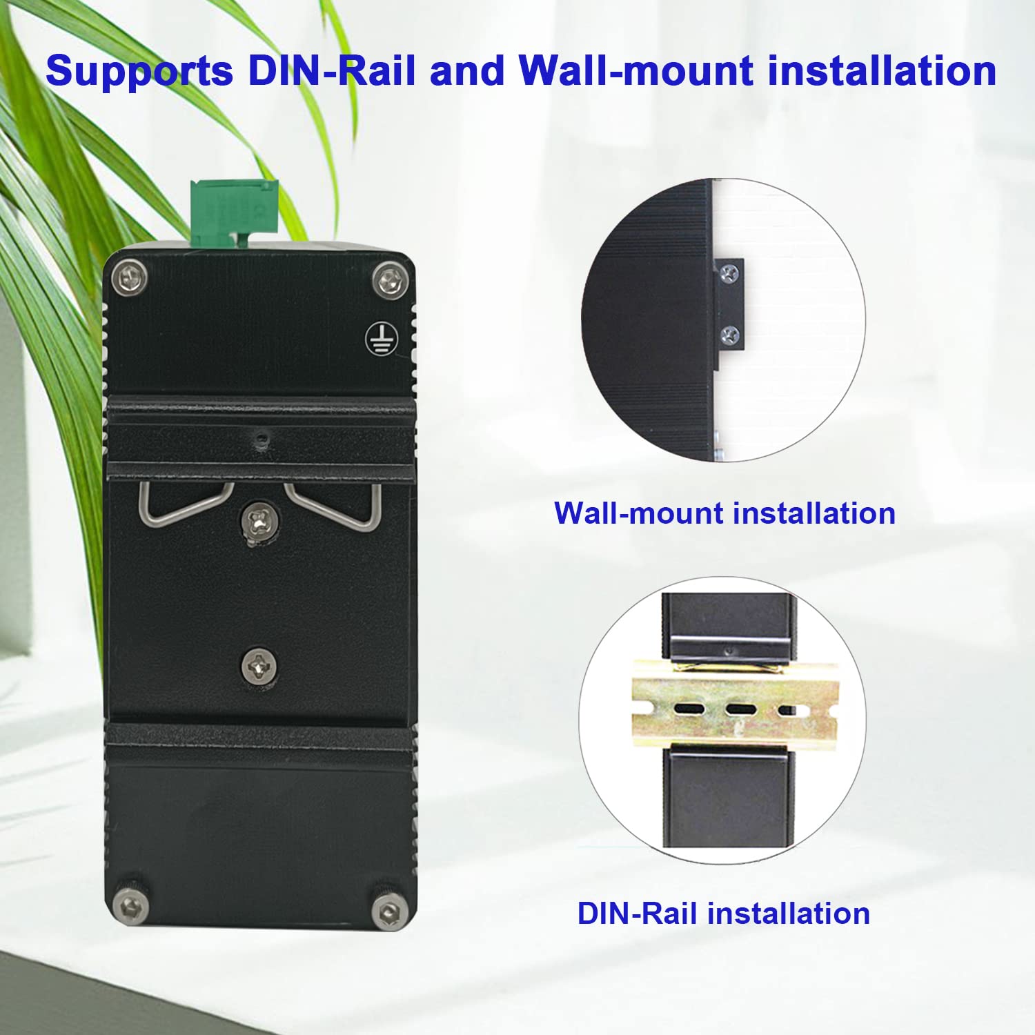 10-Port Industrial Gigabit Ethernet Switch - 10/100/1000Mbps RJ45 with Auto-MDI/MDI-X | Compact & Durable Mini Network Switch for Factory Automation, Surveillance Systems & Harsh Environments