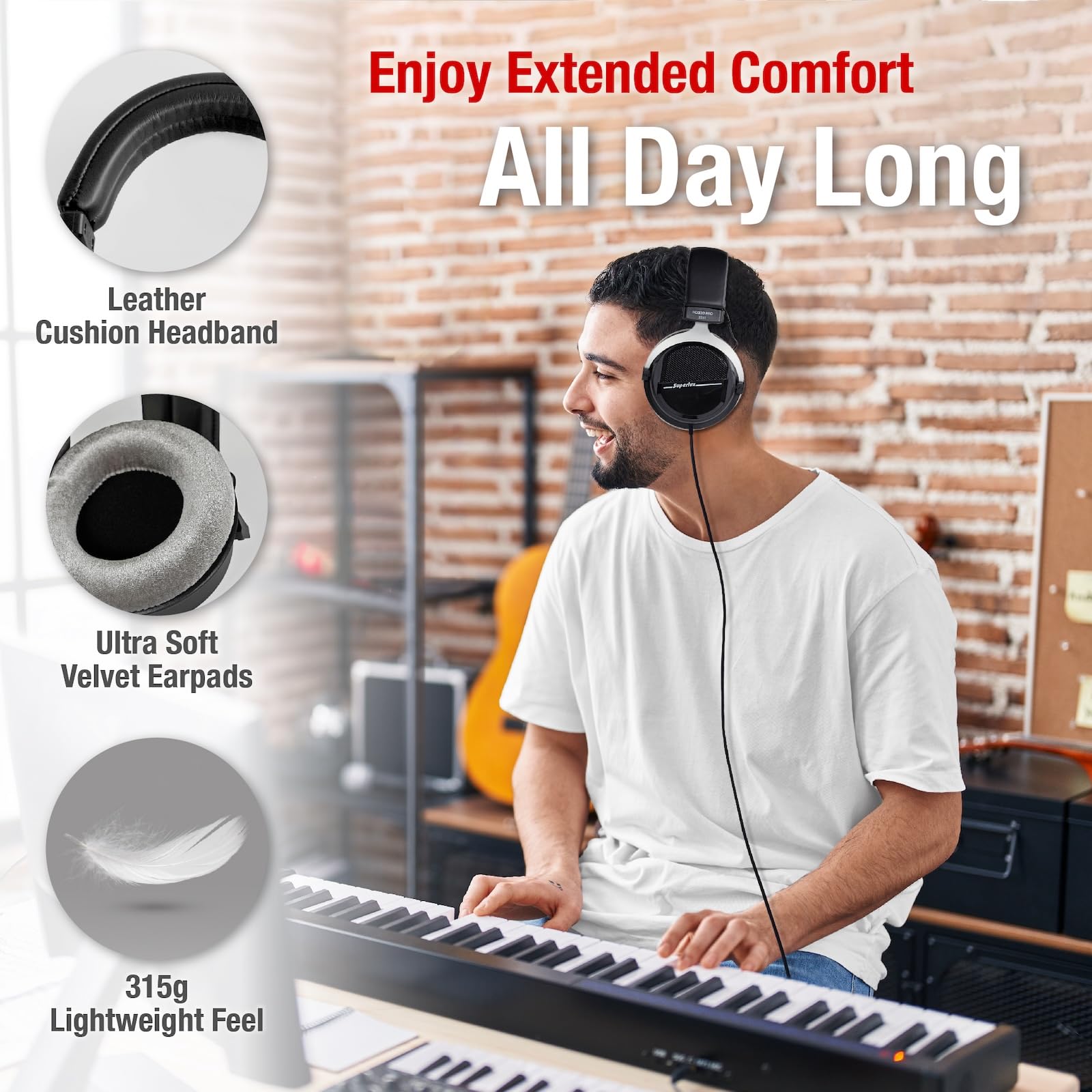 Superlux HD 330PRO 150 Ohm Professional Semi-Open Over-Ear Headphones with 40mm Neodymium Drivers | Studio-Grade Sound for Music Recording, Podcasting & Mixing | Perfect for Home Studios & Audio Professionals