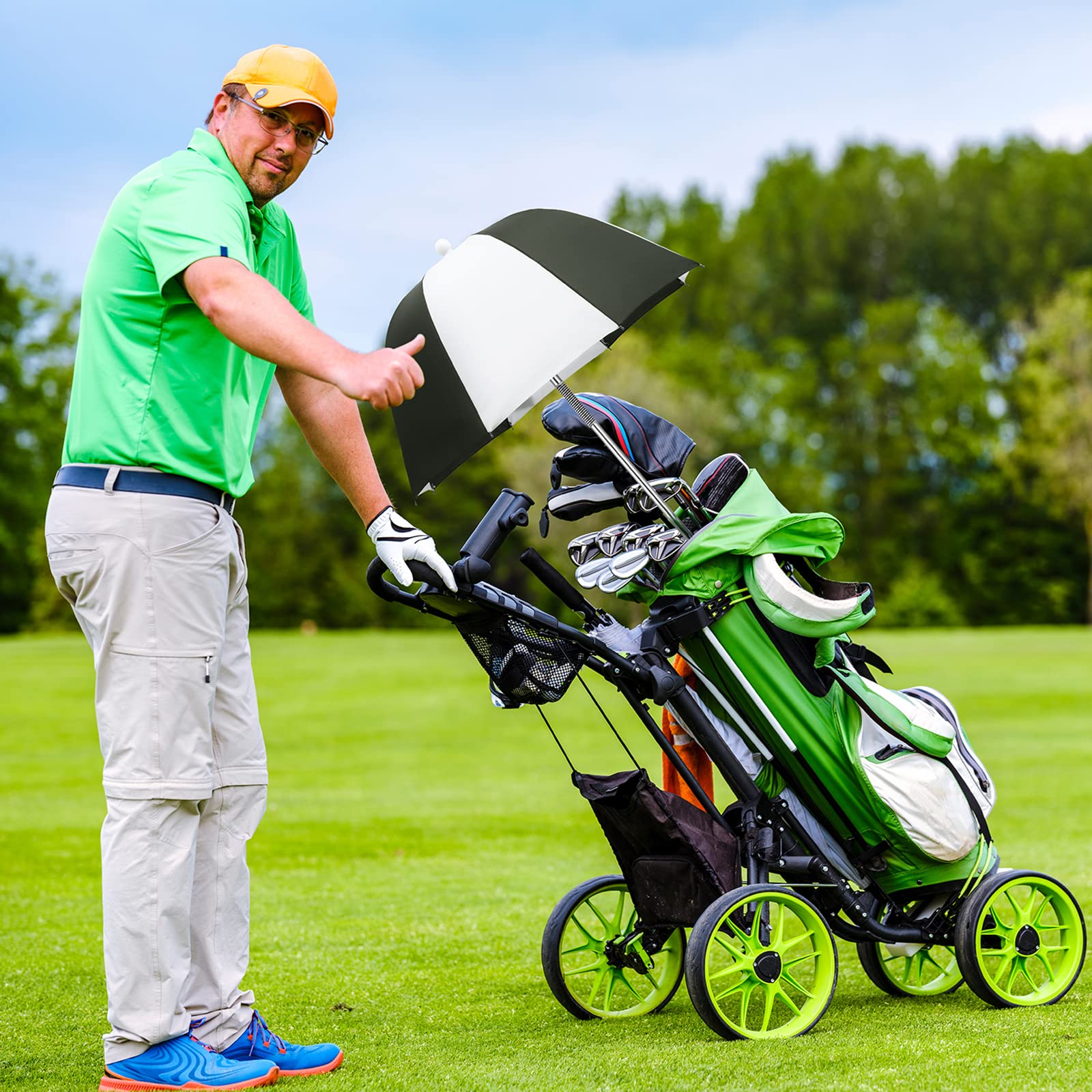 G4Free Golf Bag Umbrella - Waterproof Flex Umbrella for Golf Clubs Protection - Perfect for Rainy Days on the Golf Course
