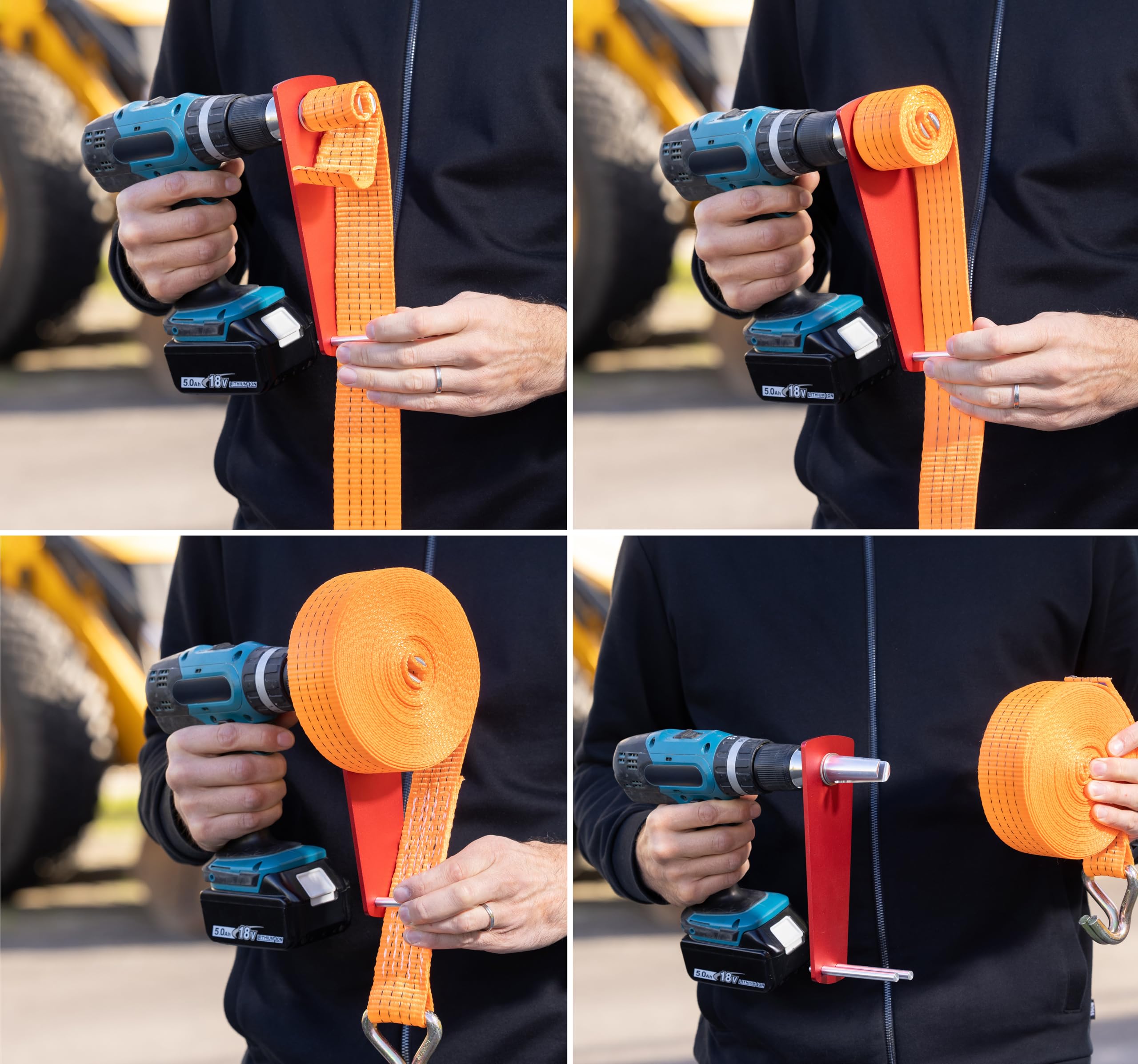 Mallaso Ratchet Strap Winder for Drill - Heavy Duty Truck Strap Winder Drill Attachment - Strap Roller Drill Bit - Perfect for Securing Cargo, Moving & Transporting Goods