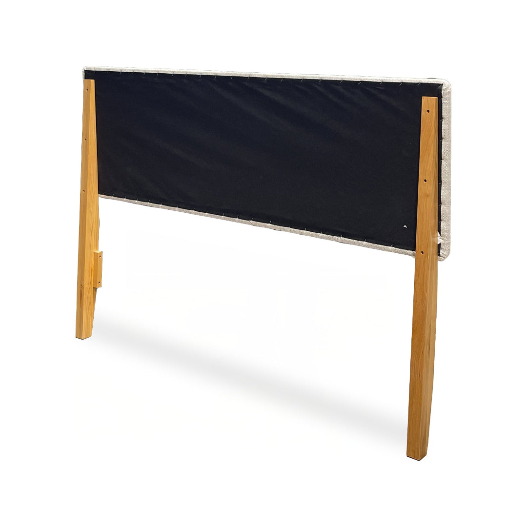 2 West Upholstered Queen Size Headboard in Beige - Luxurious Bedroom Upgrade for Modern Homes & Guest Rooms