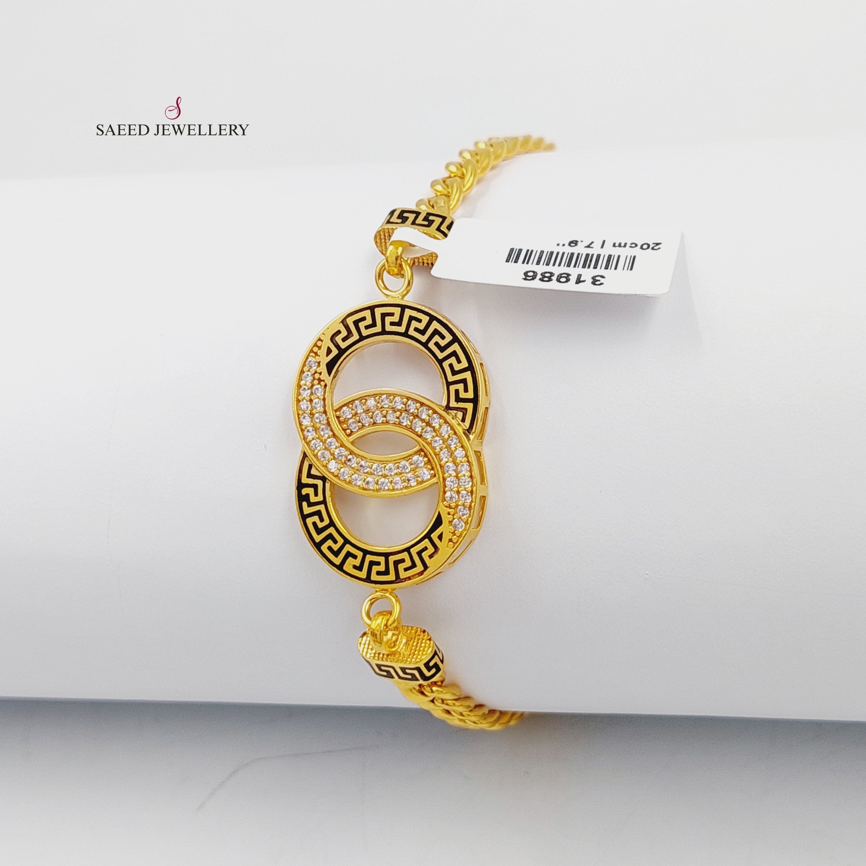 Enameled & Zircon Studded Round Bracelet for Women - Elegant Fashion Jewelry Gift for Parties, Weddings & Special Occasions