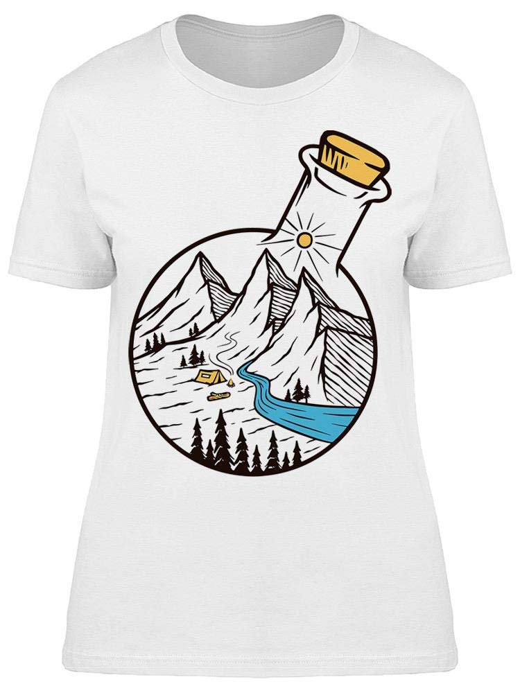 Smartprints Women's Glass Bottle Landscape Graphic T-Shirt - Casual Wear, Street Style, Eco-Friendly Fashion for Everyday Outfits