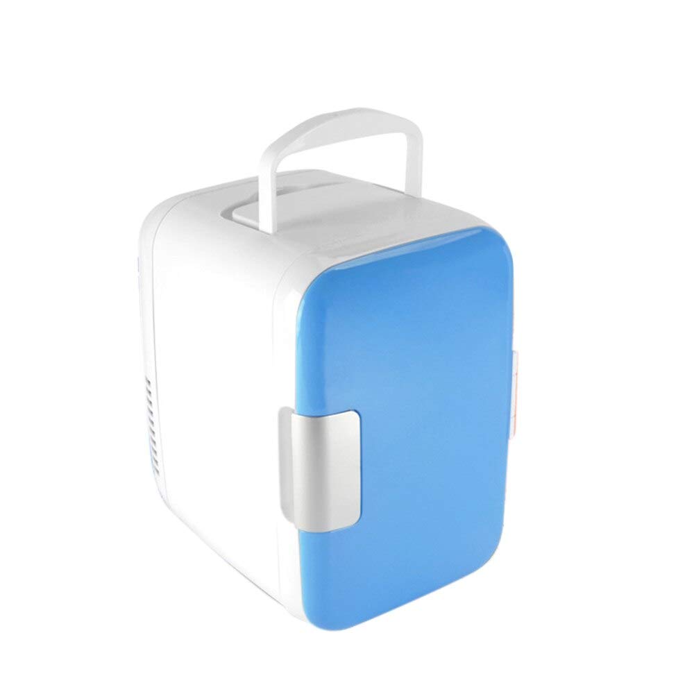 4L Mini Car Fridge Freezer Cooler & Warmer - 12V Portable Travel Refrigerator for Camping, Road Trips & Driving - Compact Icebox for Food & Drinks (Blue) - Perfect for Picnics, Offices & Small Spaces