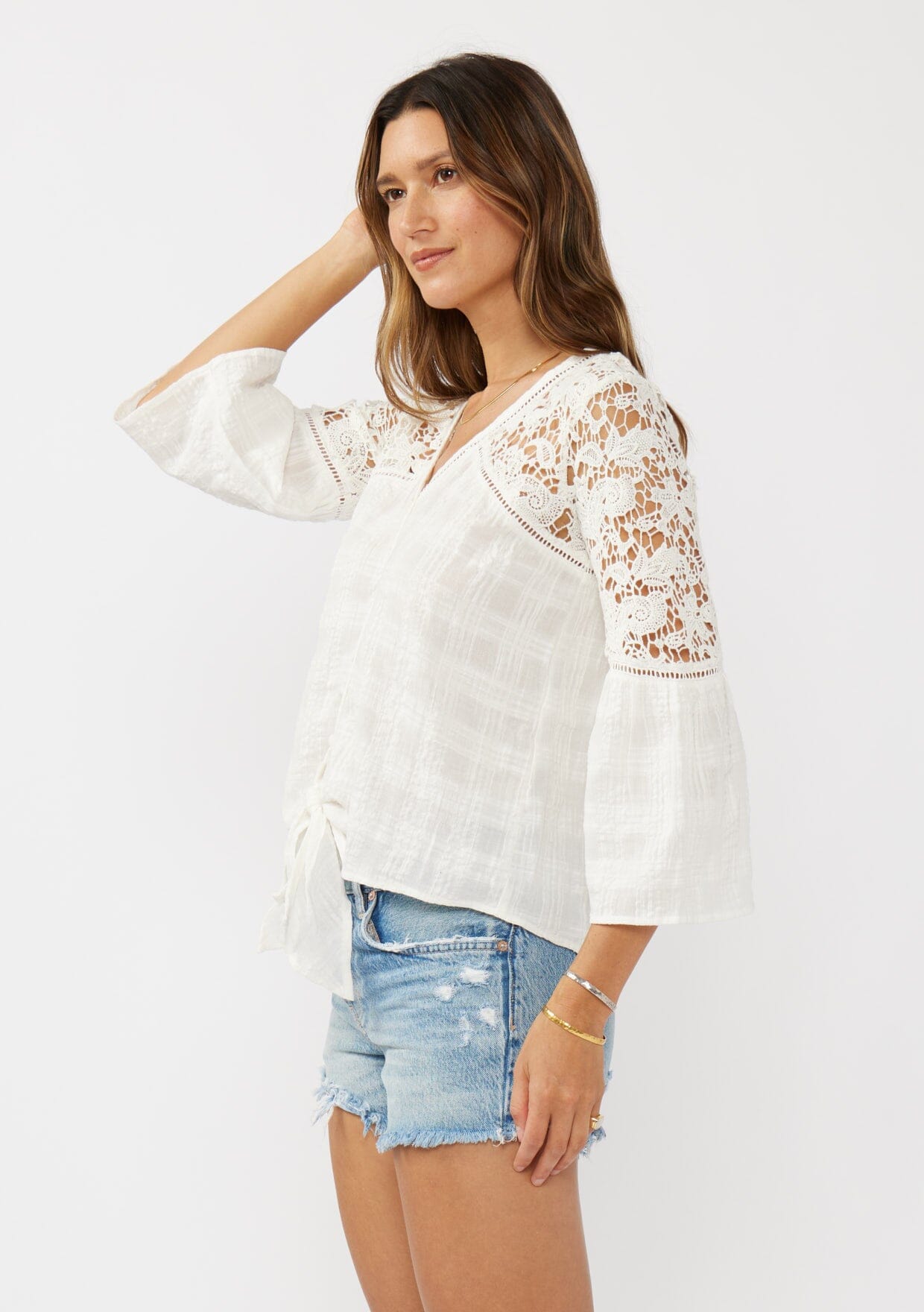 Breezy Bay Women's Tie Front Blouse - Flowy Summer Tops for Casual Outings & Beach Vacations