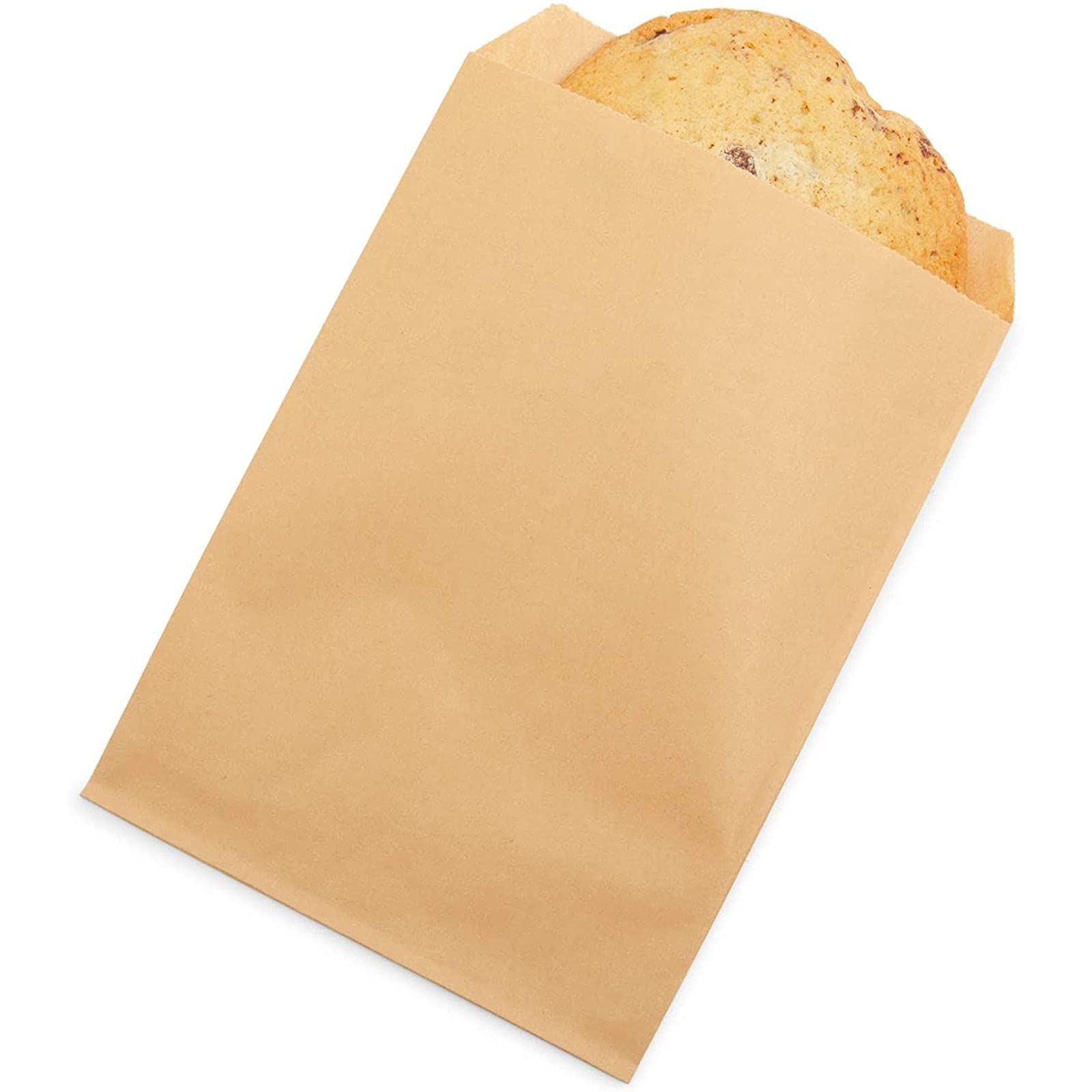 BLUE PANDA 200-Pack Kraft Brown Greaseproof Paper Treat Bags for Cookies, Candy & Snacks | Eco-Friendly Food Storage | Perfect for Birthday Parties, Bake Sales & Holiday Gift Packaging