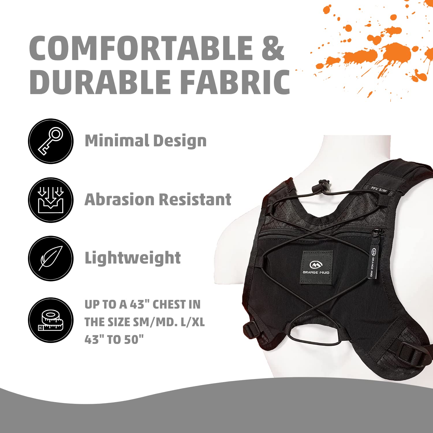 Orange Mud Phone Flask Vest 2.0 - Hydration Running Pack with Phone Pocket, Black - Perfect for Trail Running, Hiking & Outdoor Adventures
