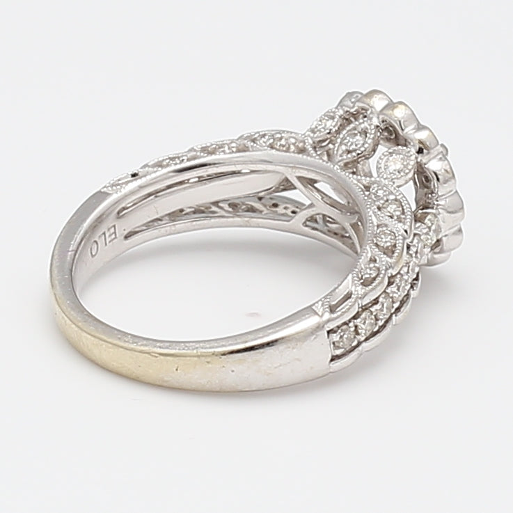 0.30 Carat Round Brilliant Cut Diamond 14K White Gold Semi Mount Engagement Ring - Perfect for Wedding, Proposal & Anniversary Gifts