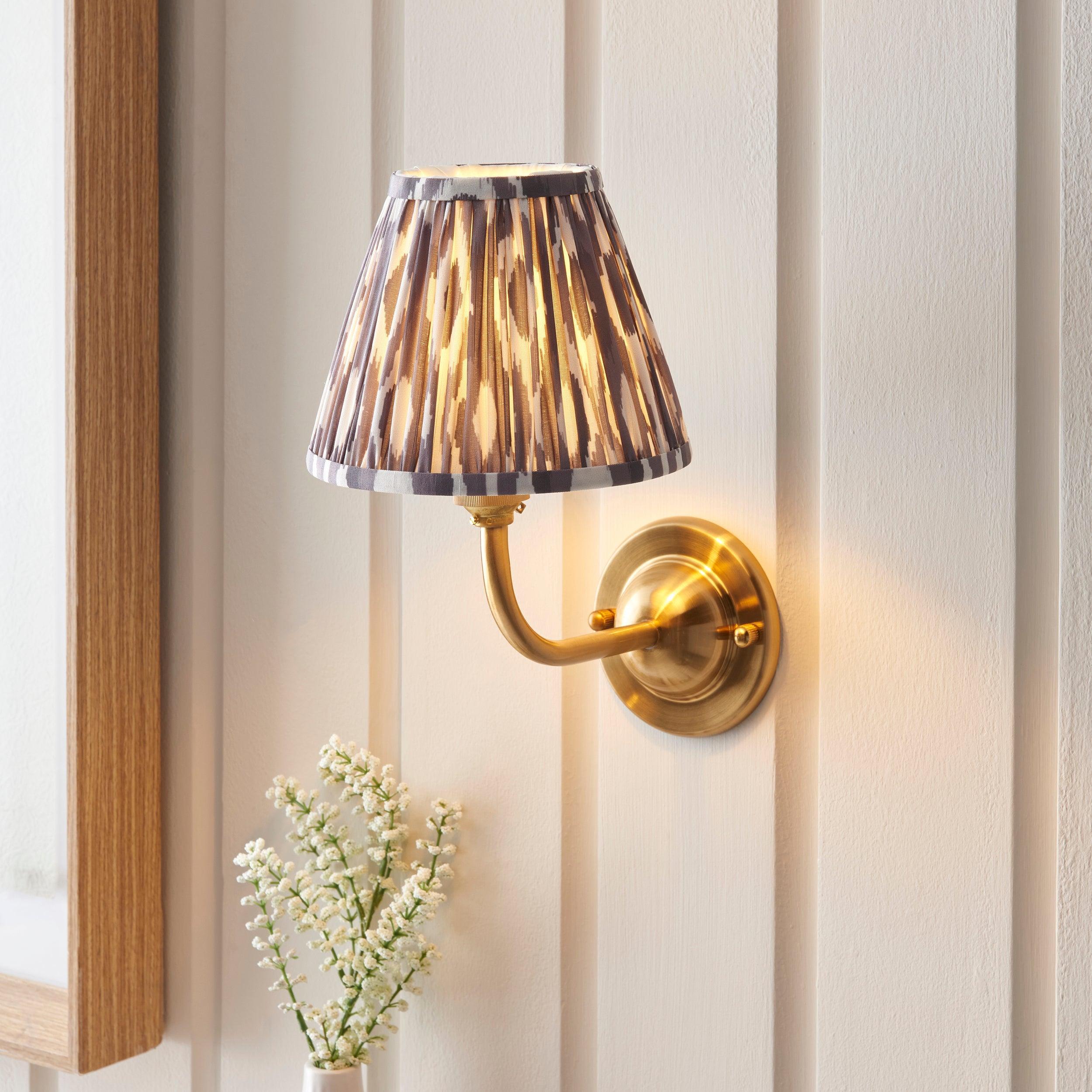 Vintage Brass Dome Arc Wall Light with 16cm Shade - Perfect for Bedroom, Living Room, and Hallway Lighting