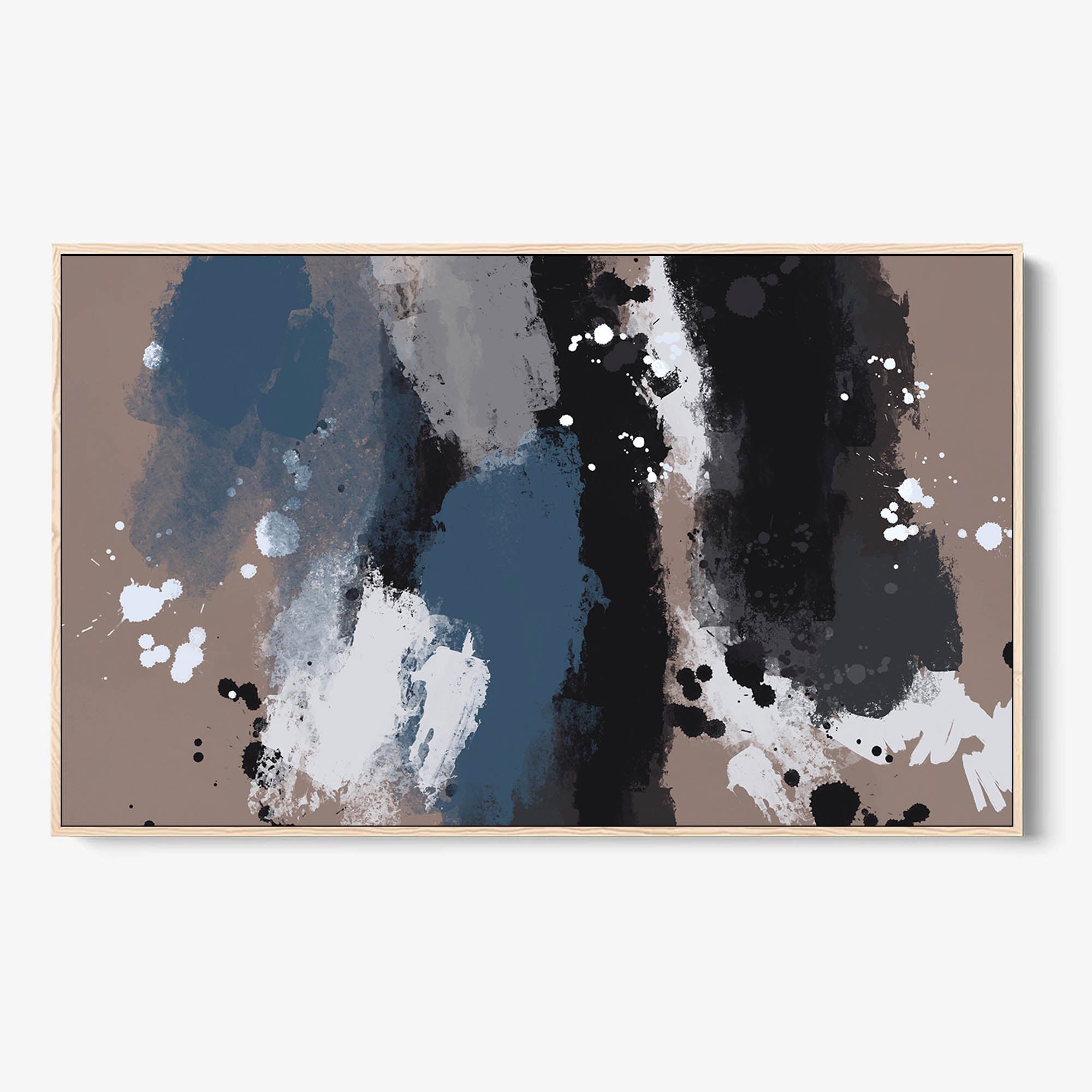 Sahara Framed Canvas Wall Art - Modern Abstract Painting for Living Room, Bedroom & Office Decor - Ready to Hang Home Decor Gift Idea