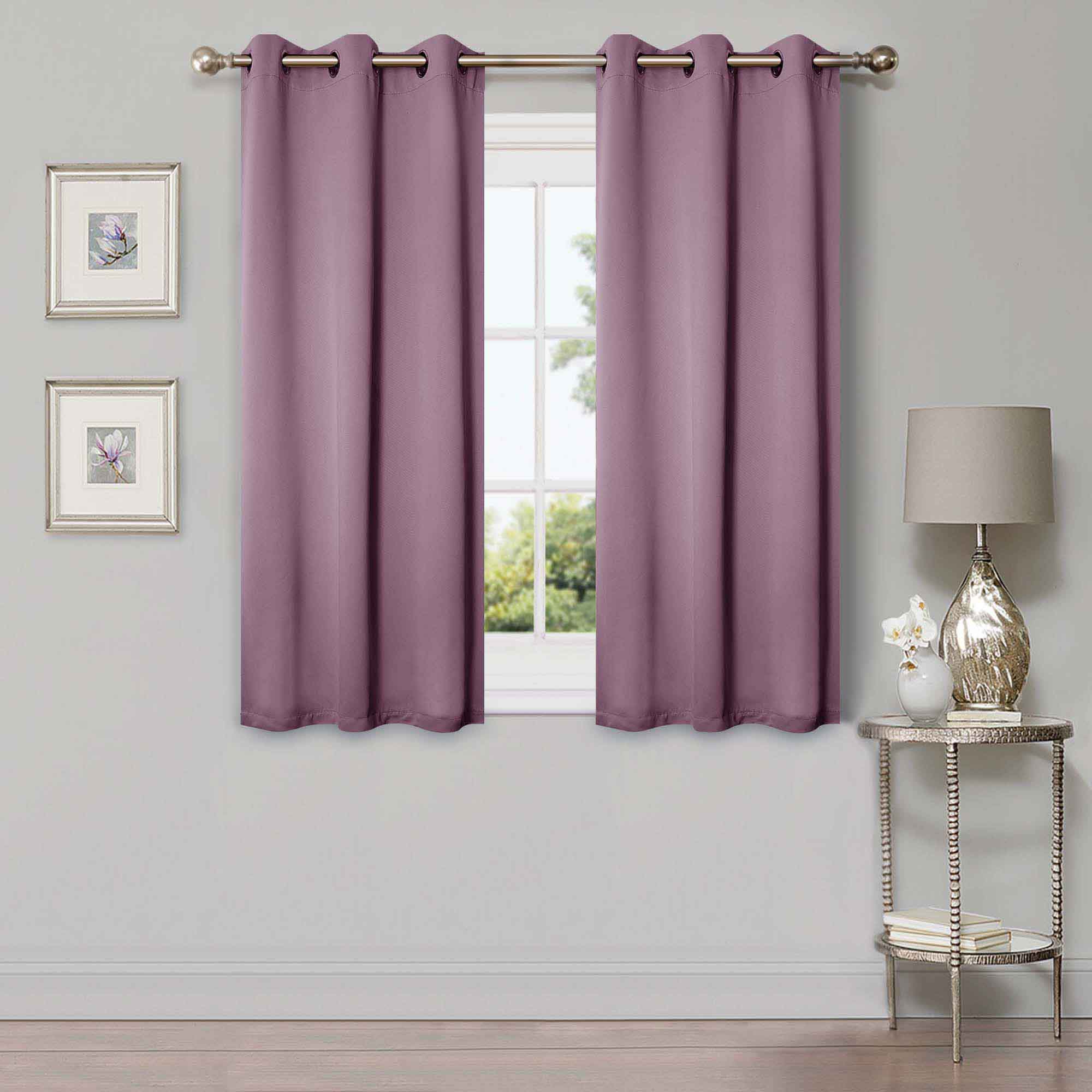 Blackout Curtains for Bedroom - Solid Classic Modern Rod Pocket Curtain Set, Thermal Insulated & Noise Reducing, Perfect for Home, Office, and Nursery (Black)