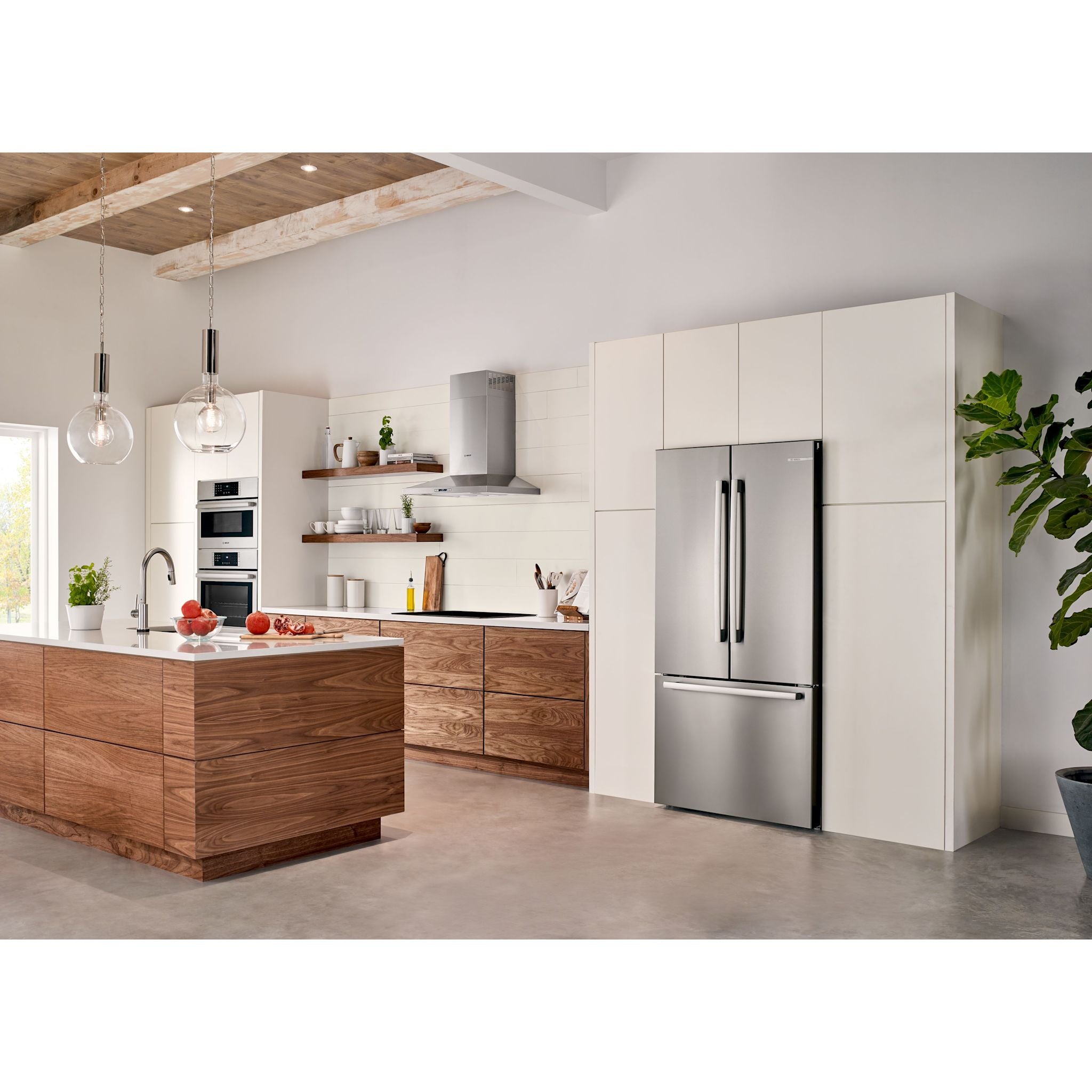 Bosch 36 Inch French Door Refrigerator (B36CT80SNS) - Stainless Steel Counter Depth Smart Fridge with FlexBar, Perfect for Modern Kitchens and Open Floor Plans