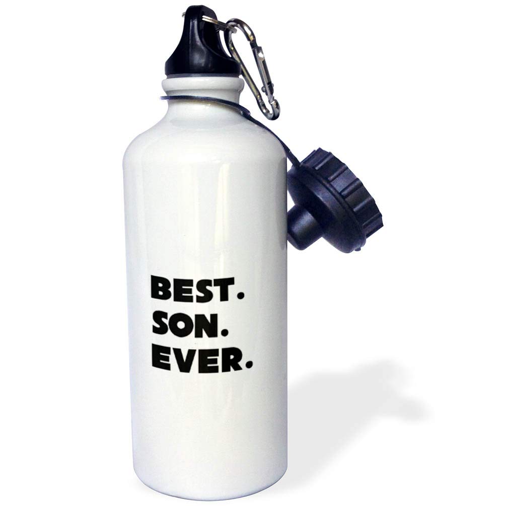 3dRose Best Son Ever Sports Water Bottle - 21 oz Insulated Stainless Steel Water Bottle with Leak-Proof Lid for Gym, Hiking & School - Multicolored