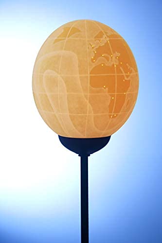 Handmade Ostrich Egg Lamp with World Map and Equator Design - Unique Home Decor, Gift for Travel Lovers, Perfect for Living Room, Bedroom or Office Lighting