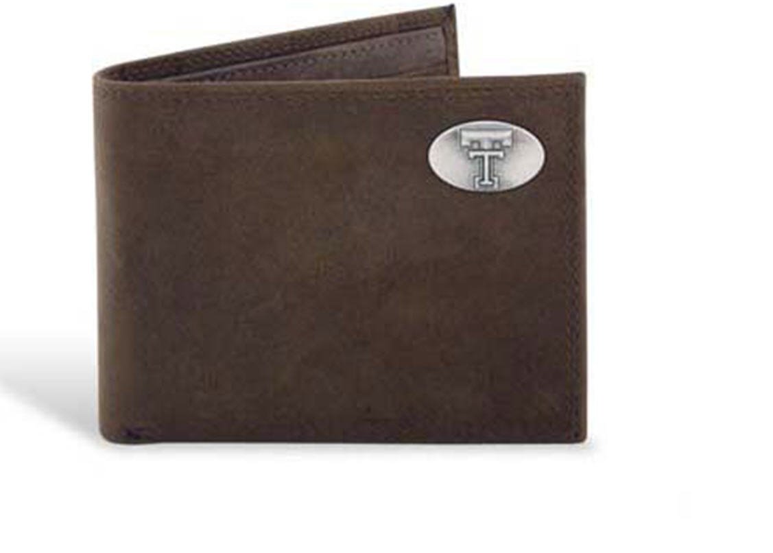 Texas Tech Leather Crazy Horse Brown Passcase Wallet - Genuine Leather RFID Blocking Slim Wallet for Men - Perfect for Travel, Business & Everyday Use