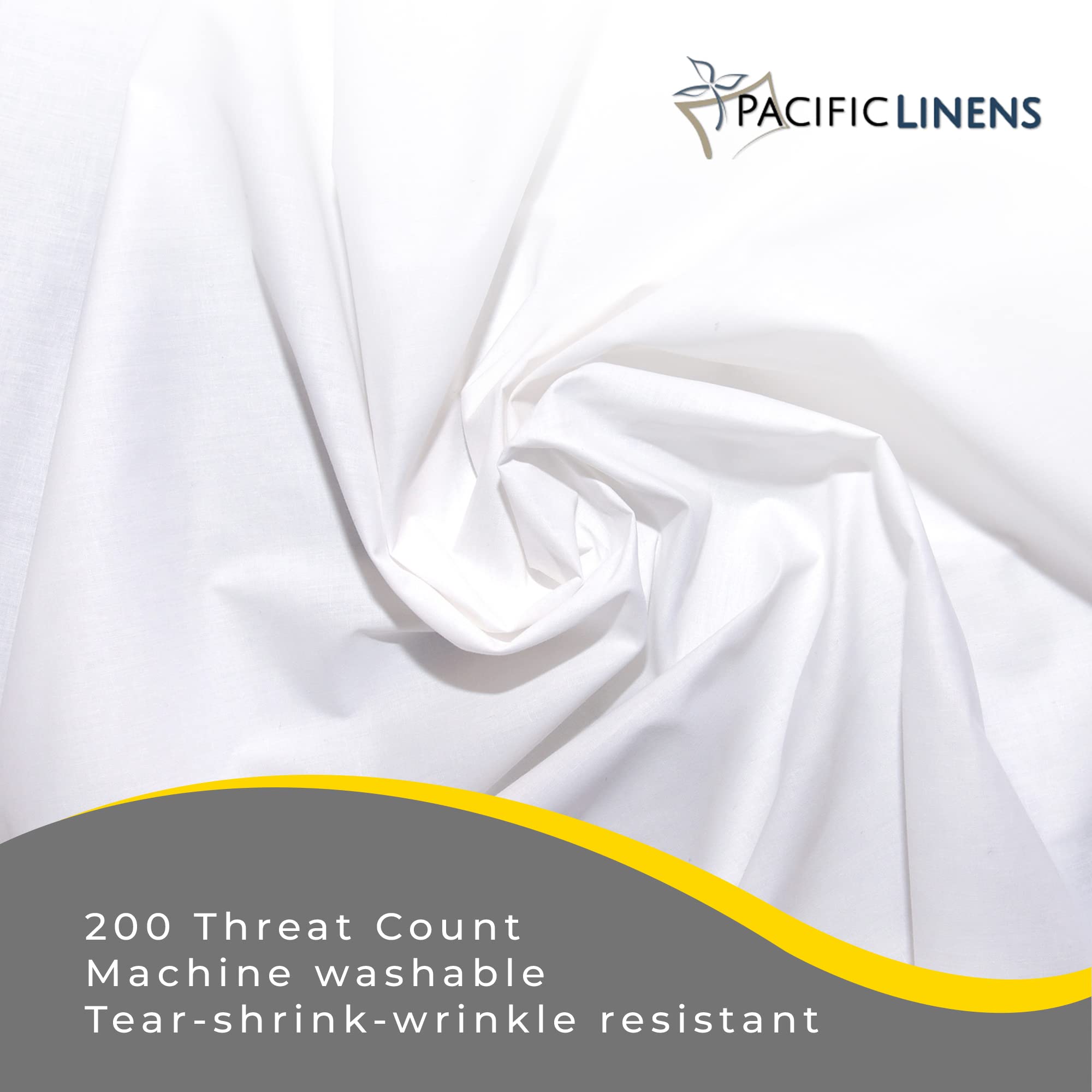 12-Pack White Fitted Sheets - 200 Thread Count Poly-Cotton Blend, Hotel Quality & Durable Bedding Set - Premium Comfort for Twin Beds - Perfect for Guest Rooms, Dorms, and Vacation Homes by Pacific Linens