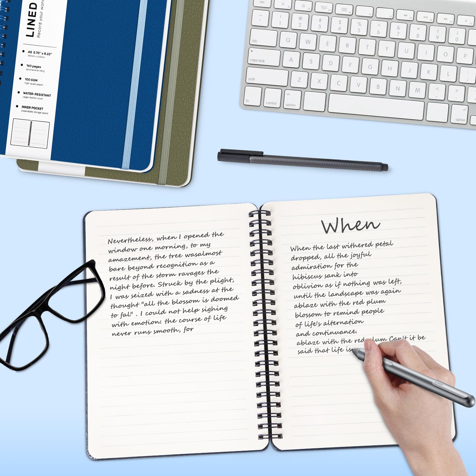 Premium A5 Lined Spiral Notebook - 5.7