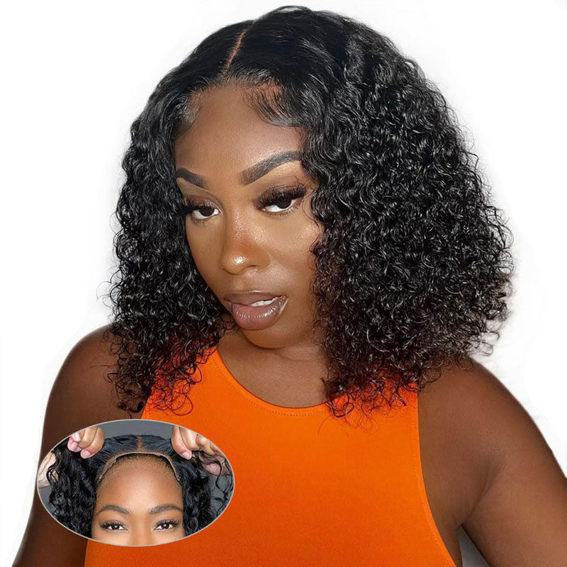 Eullair Short Curly Glueless Bob Wig | Lace Front Human Hair Wigs | Straight & Body Wave Lace Frontal Wig for Women | Perfect for Daily Wear, Cosplay & Special Occasions