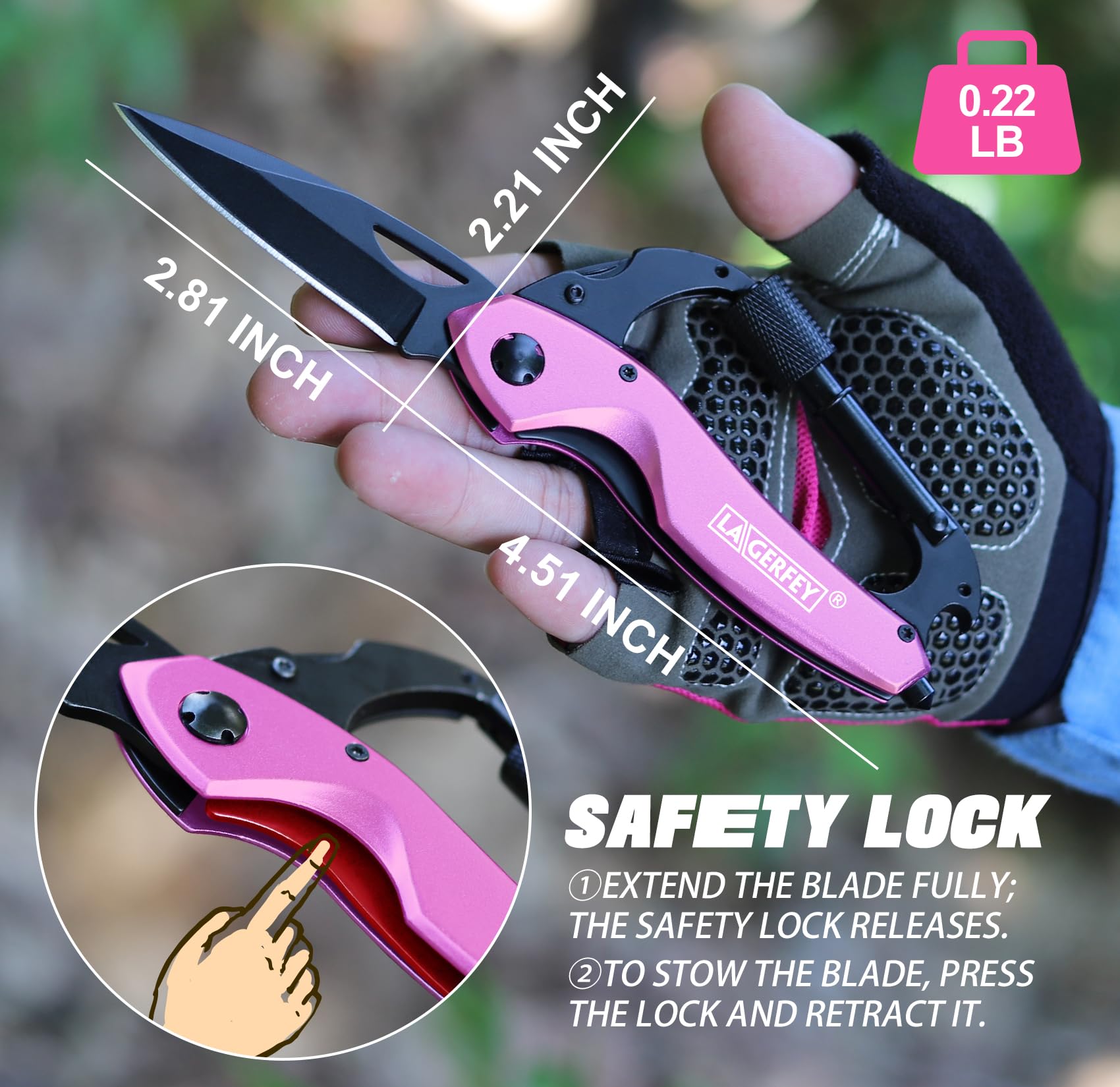 Self Defense Keychain for Women - Pink Multitool with Emergency Alarm, Perfect Gift for Mom, Wife, or Girlfriend - Birthday, Christmas, Mother's Day & Stocking Stuffers - Great for Personal Safety & Everyday Carry