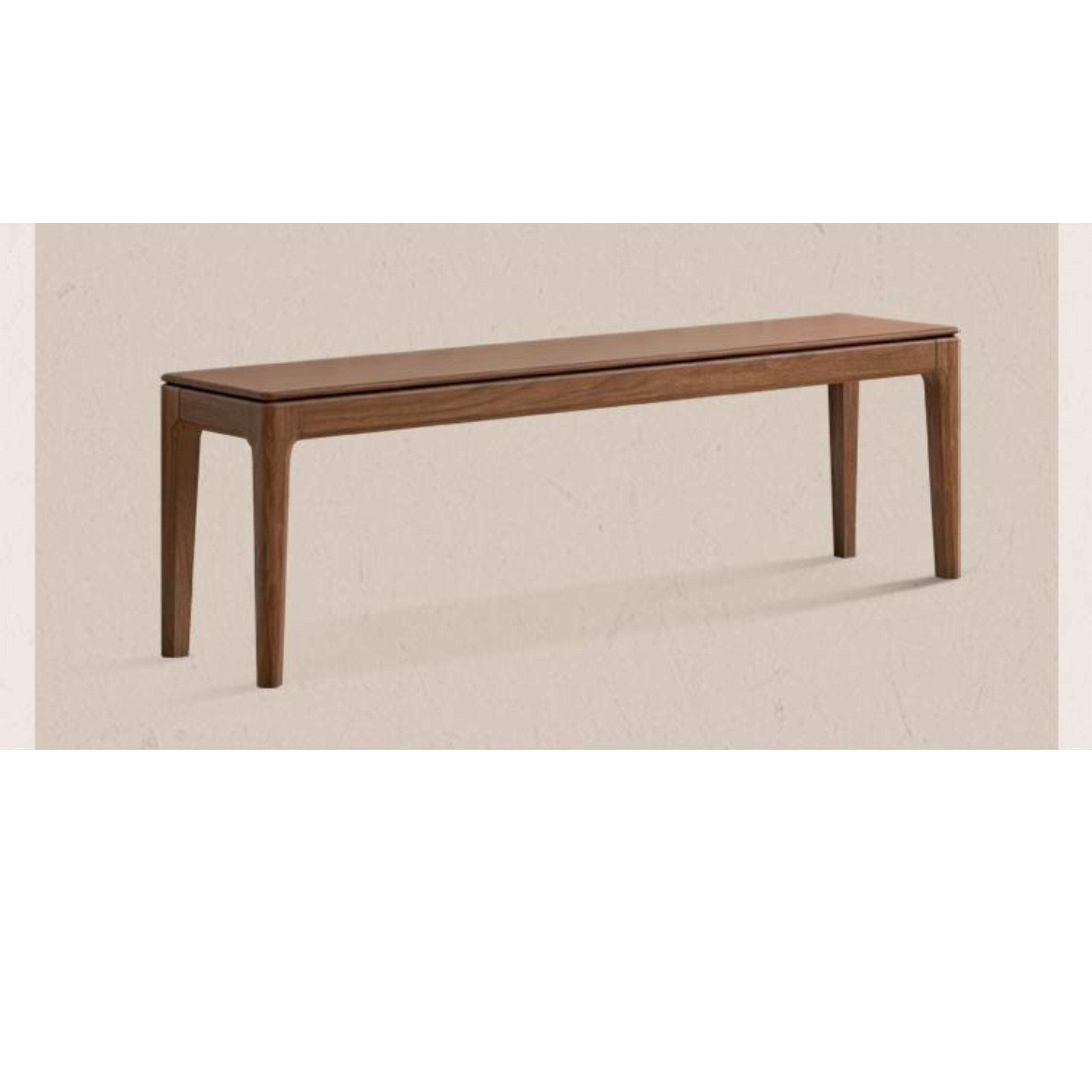 Black Walnut Solid Wood Nordic Long Bench - Modern Entryway & Dining Room Seating - Perfect for Hallway, Bedroom, and Living Room Decor