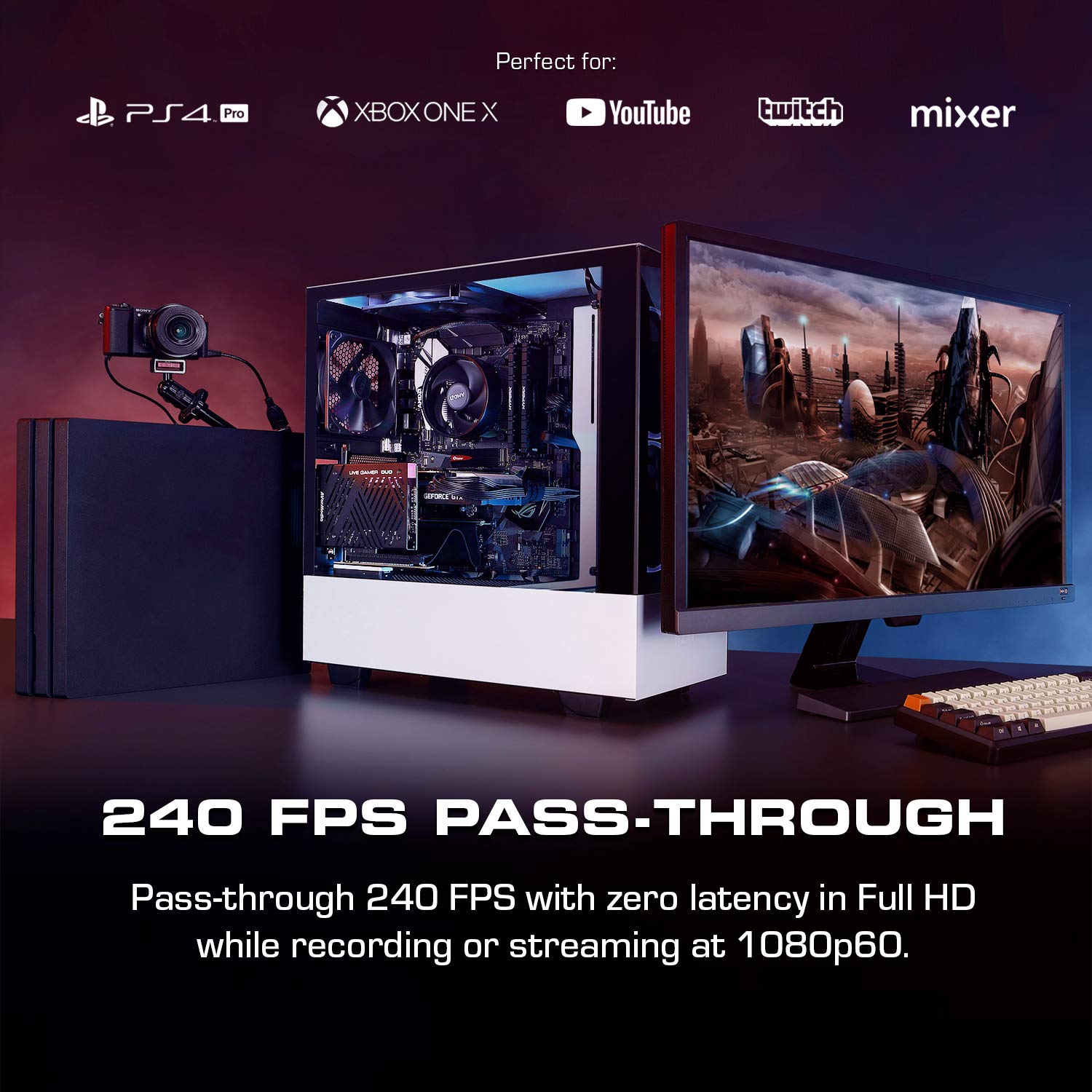 AVerMedia Live Gamer Duo GC570D 4Kp60 HDR-Passthrough PCI-E Capture Card - Ultra Low Latency for Xbox, PlayStation & PC Gaming - Perfect for Live Streaming & Esports Tournaments
