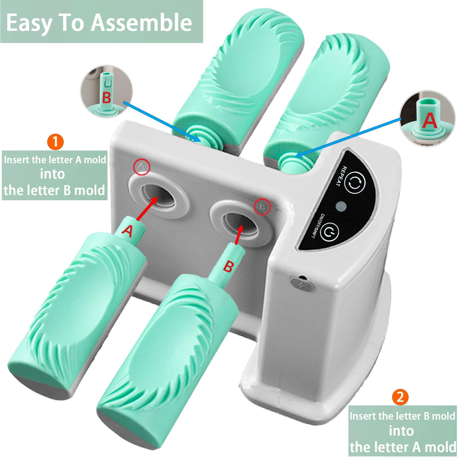 Automatic Electric Dumpling Maker Machine - Dual Head Design with 2 Sizes, Quick Rechargeable, Includes Silicone Baking Mat, Dough Cutters & Spoon Brush - Perfect for Home Kitchen, Asian Cuisine, and Quick Meal Prep