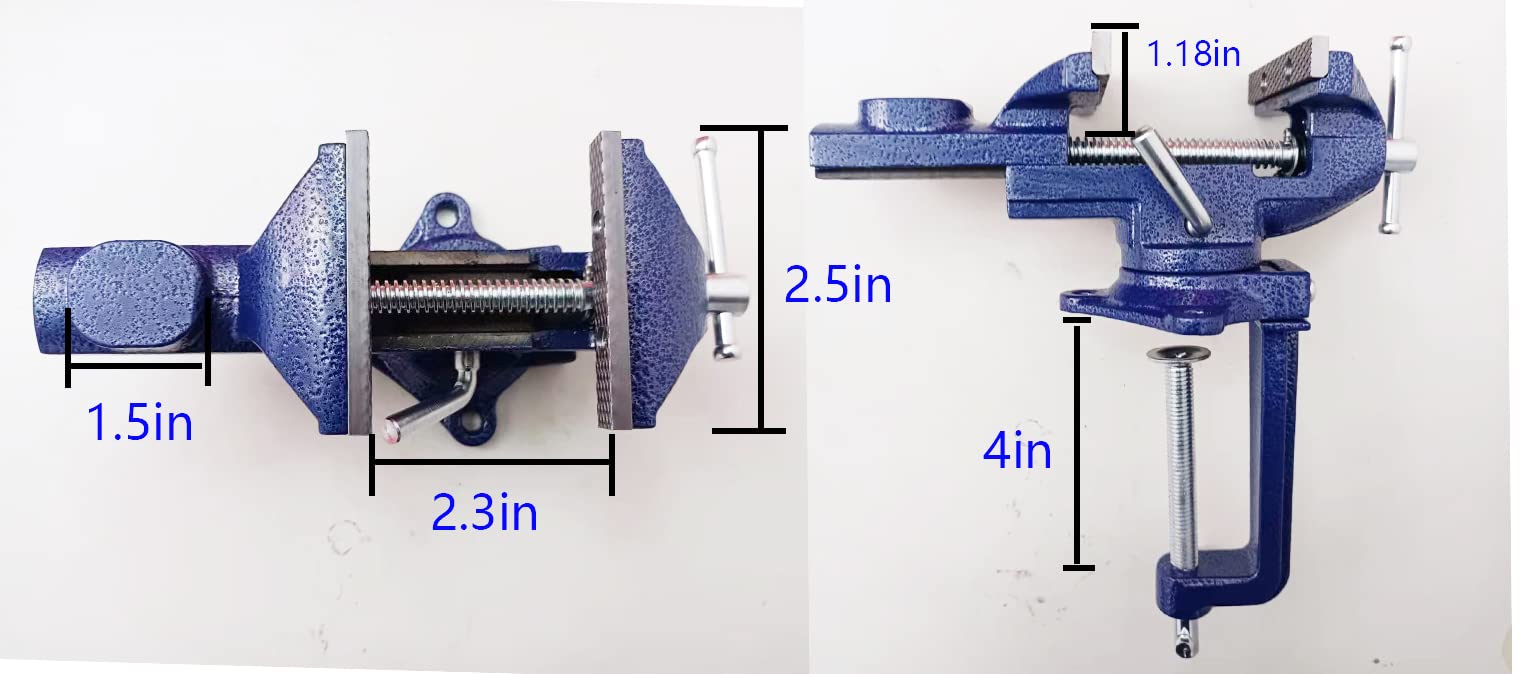 2-in-1 Dual-Purpose Bench & Table Vise with 360° Rotation - 2.5