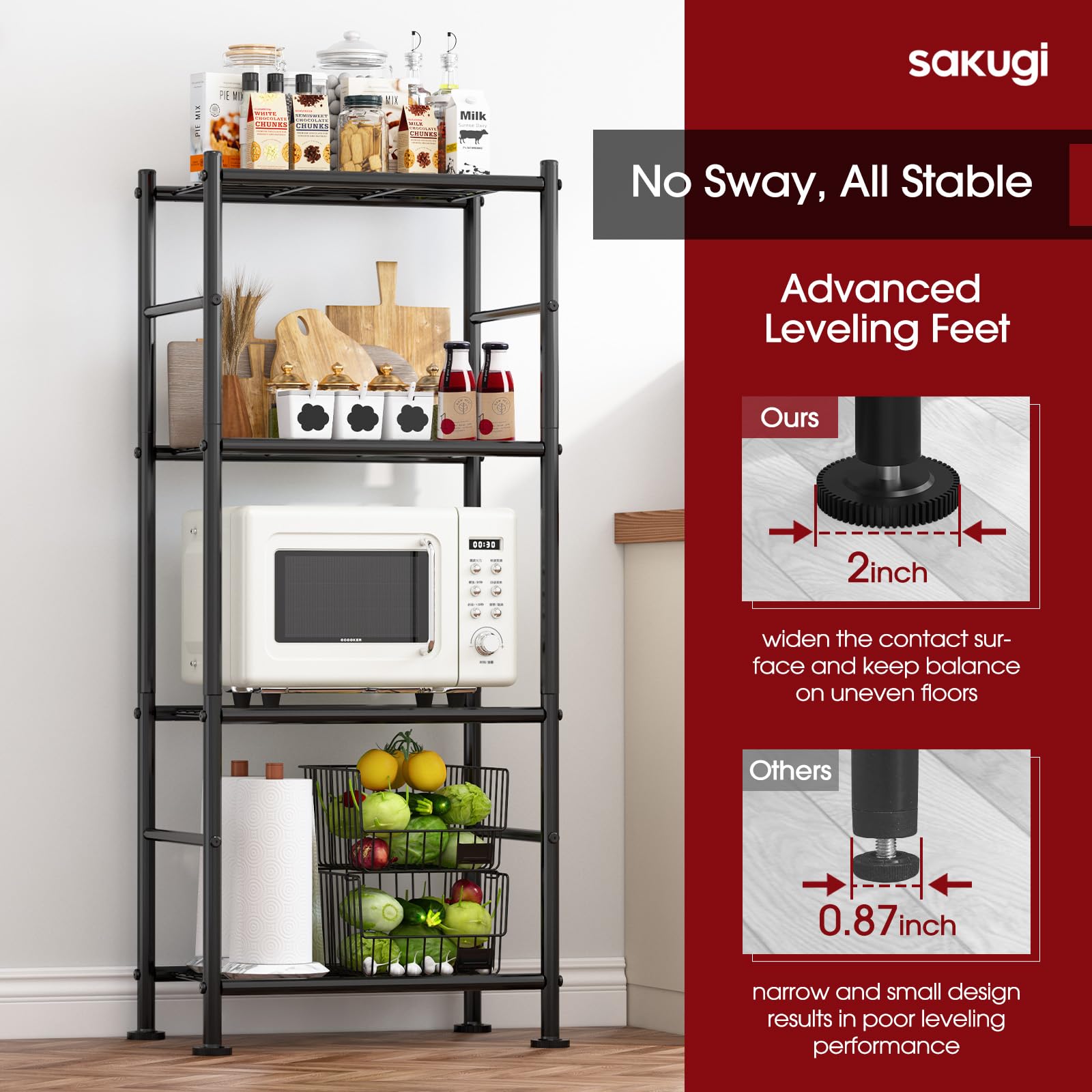 4-Tier Heavy Duty Metal Storage Shelves - 18.4