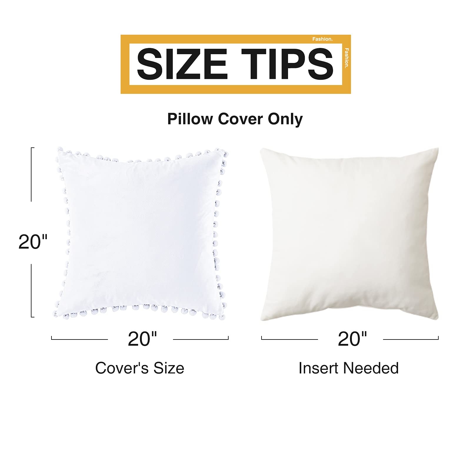 Luxury Velvet Throw Pillow Covers Set of 2 - 20x20 Inch Square Decorative Cushion Covers with Tassels, Soft Pure White for Sofa, Bed & Car - Modern Aesthetic Home Decor for Living Room, Bedroom & Office