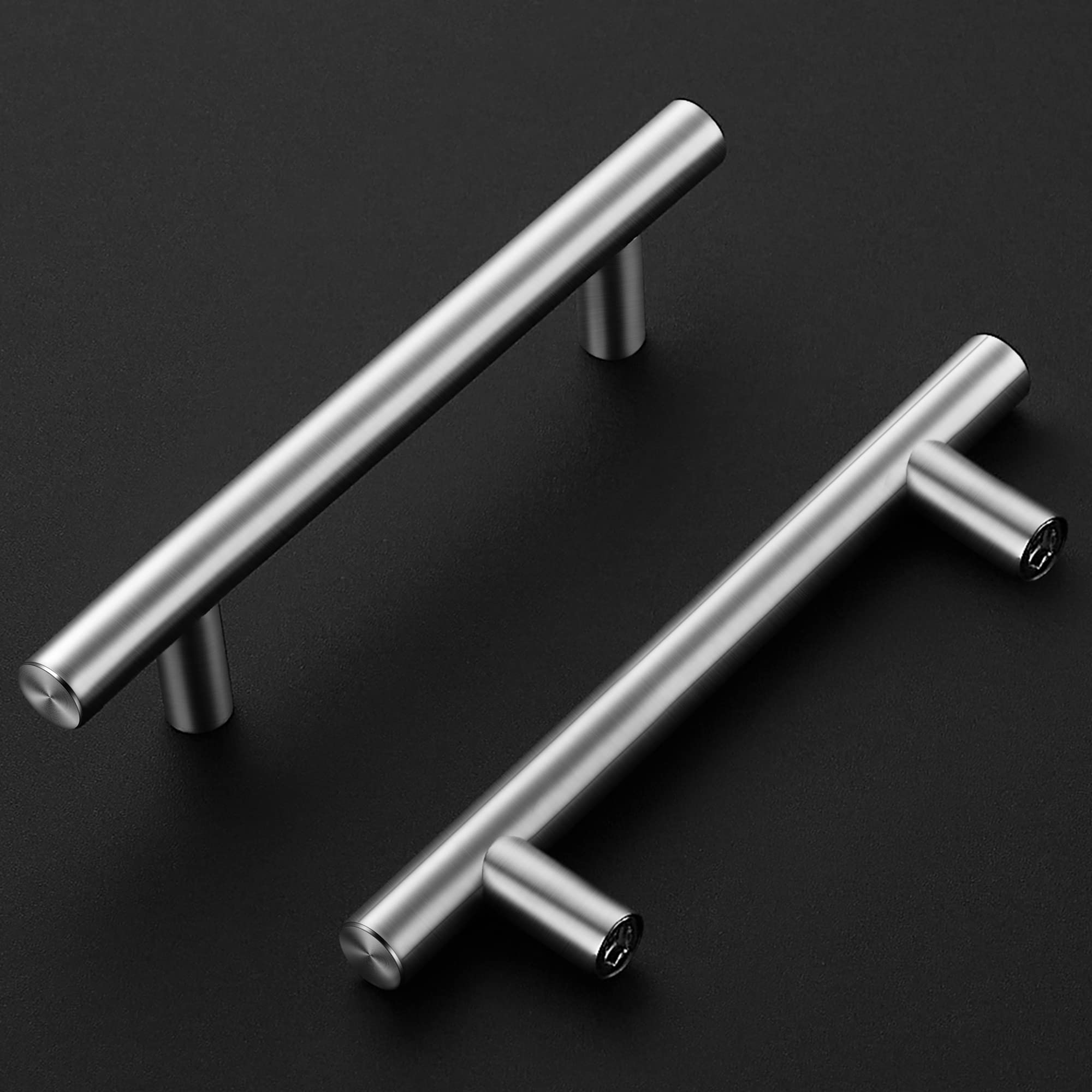 Ravinte 5-Pack 3.5 Inch Brushed Nickel Cabinet Handles - Modern Kitchen Cabinet Pulls & Drawer Hardware for Home Renovation & DIY Projects