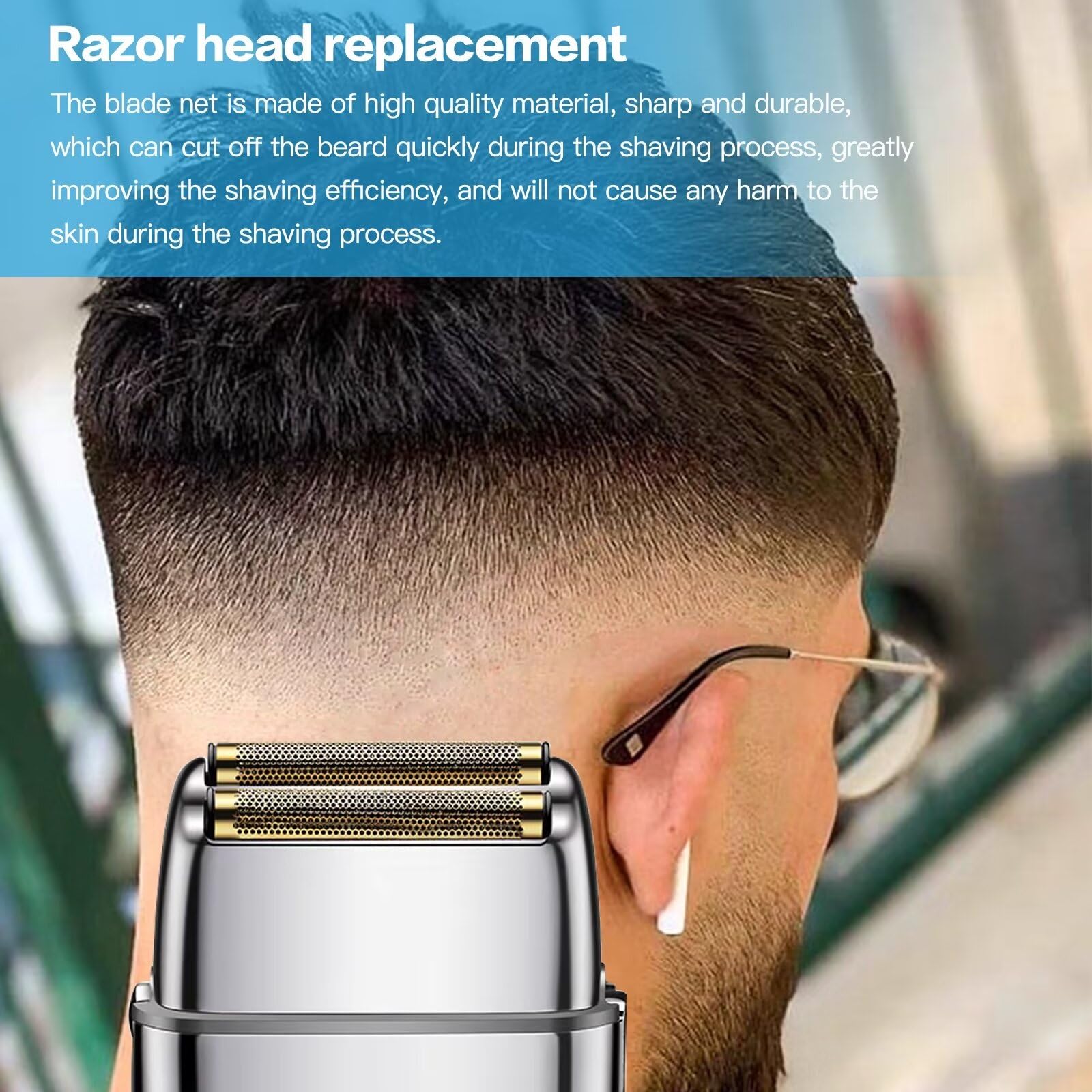 BaByliss Pro Double FXFS2 Replacement Foil and Cutters - 2PCS Silver Blades for Professional Hair Clippers | Perfect for Barbershops & Home Grooming